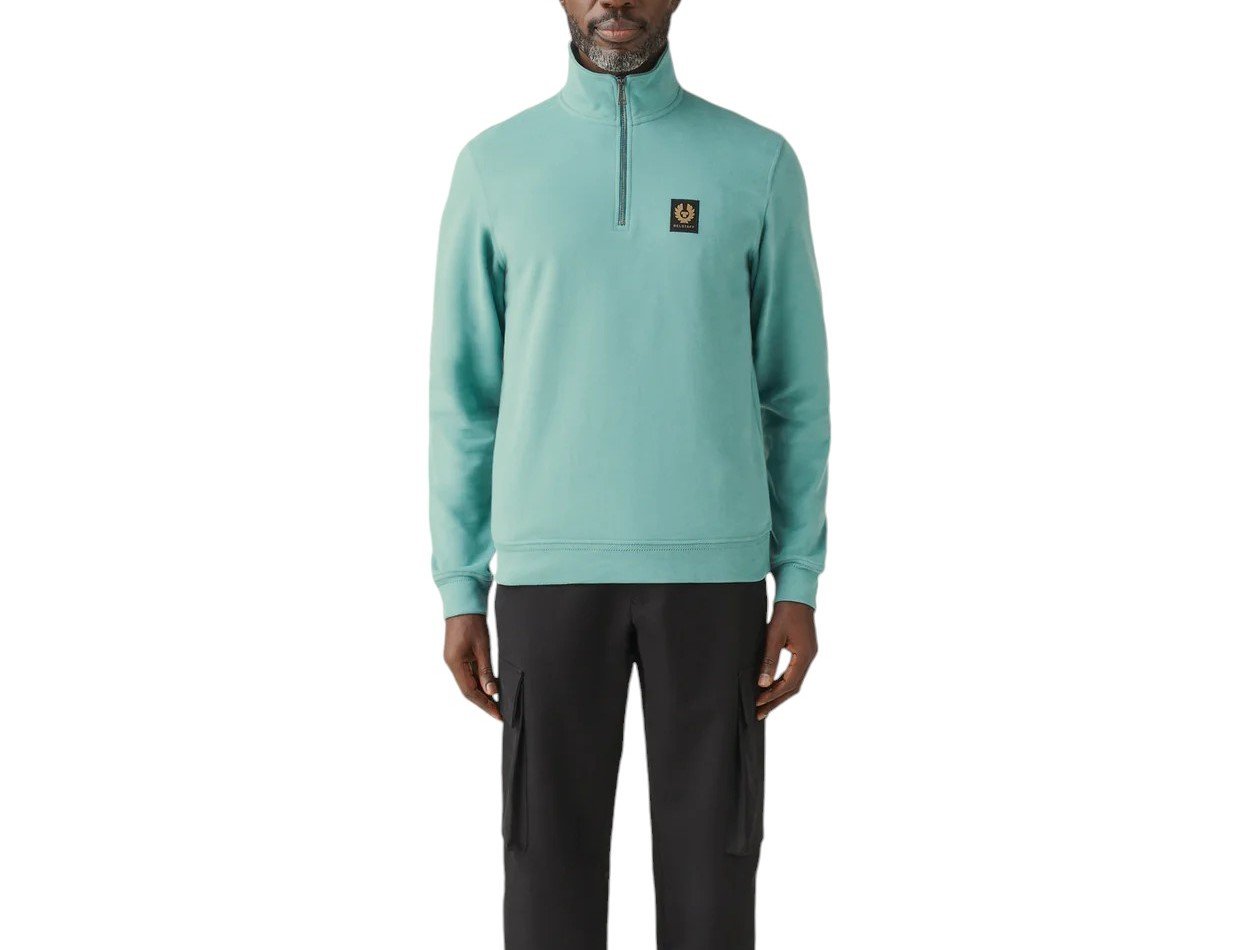 Belstaff 1/4 Zip Sweatshirt - 103001-Oil Blue-Jethwas