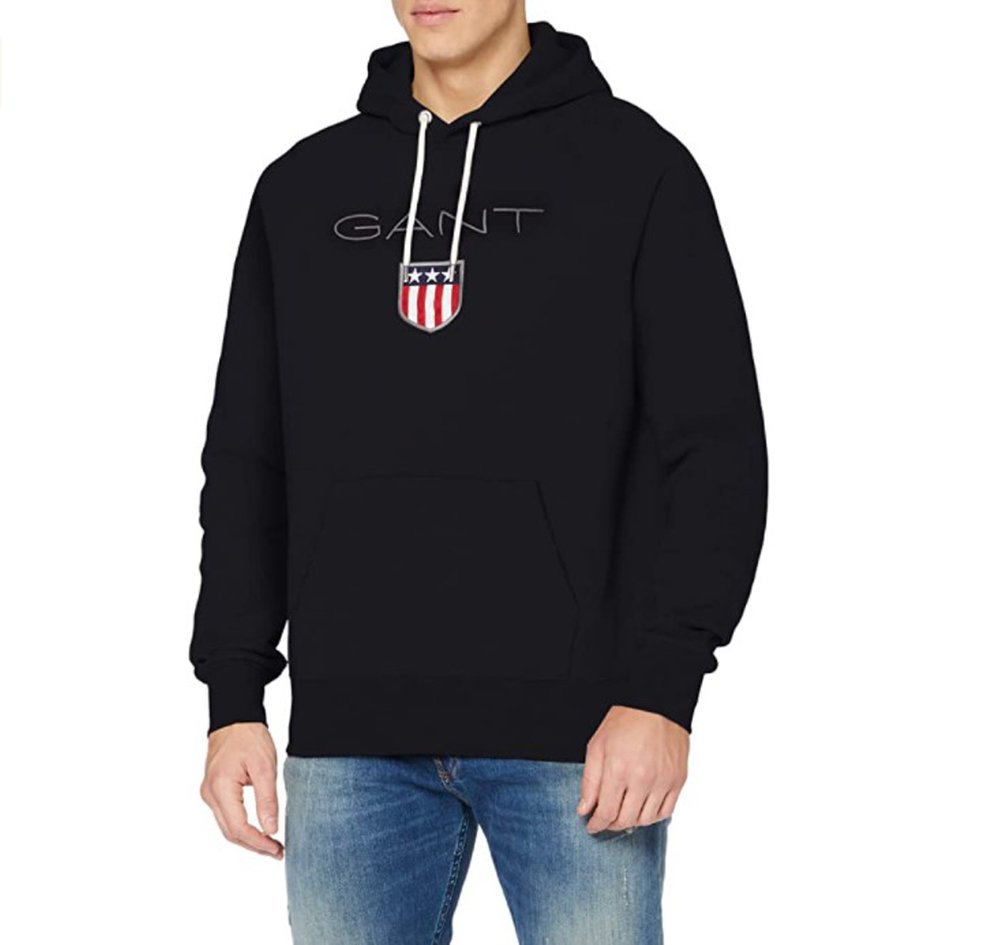 Gant Shield Hoodie Sweatshirt - 276310 - Black — JETHWA CLOTHING