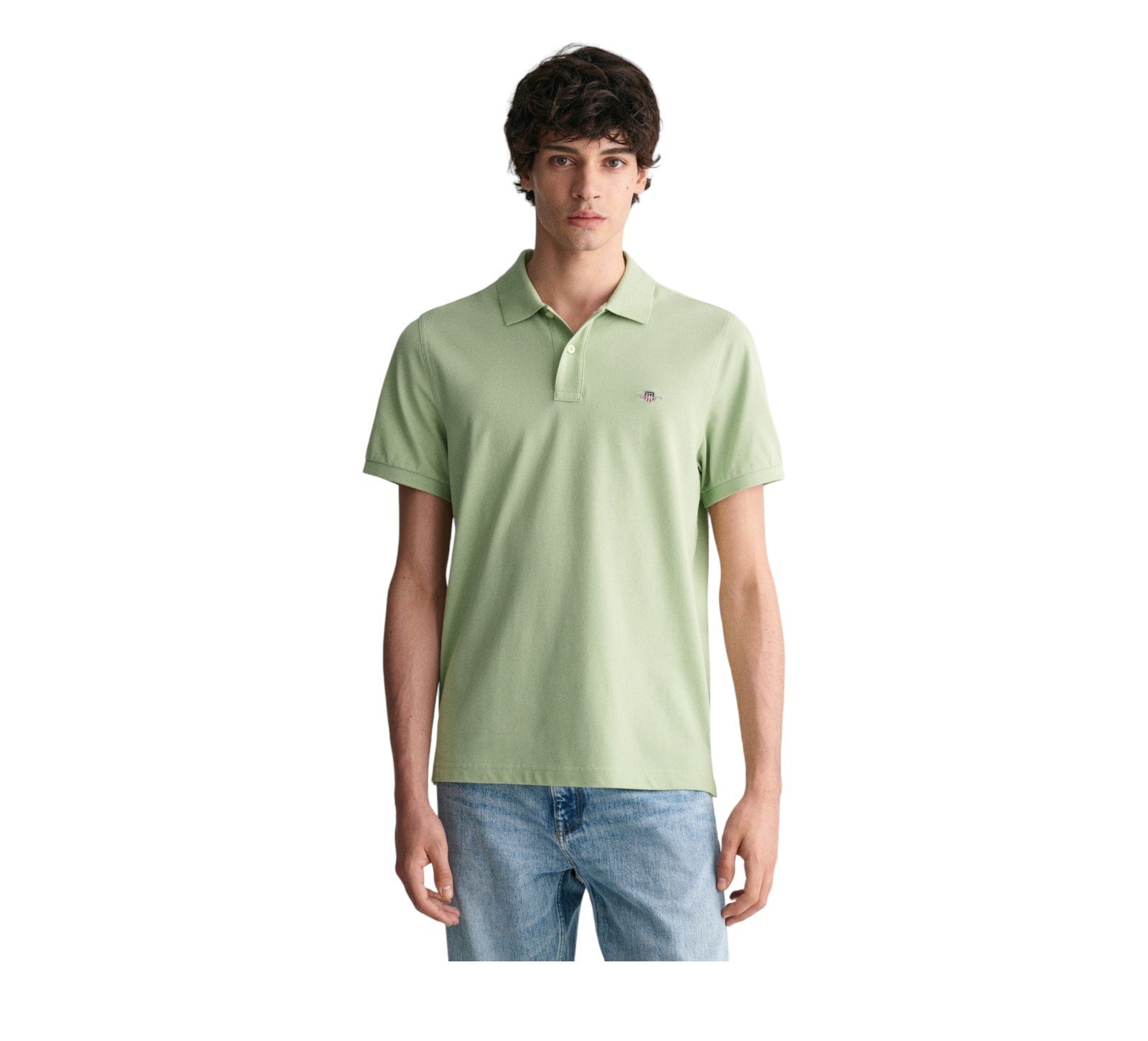 Gant Shield SS Pique Polo Shirt - 2210-Milky Matcha-Jethwas