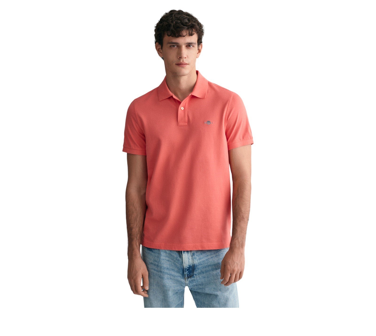 Gant Shield SS Pique Polo Shirt - 2210 - Sunset Pink-Jethwas