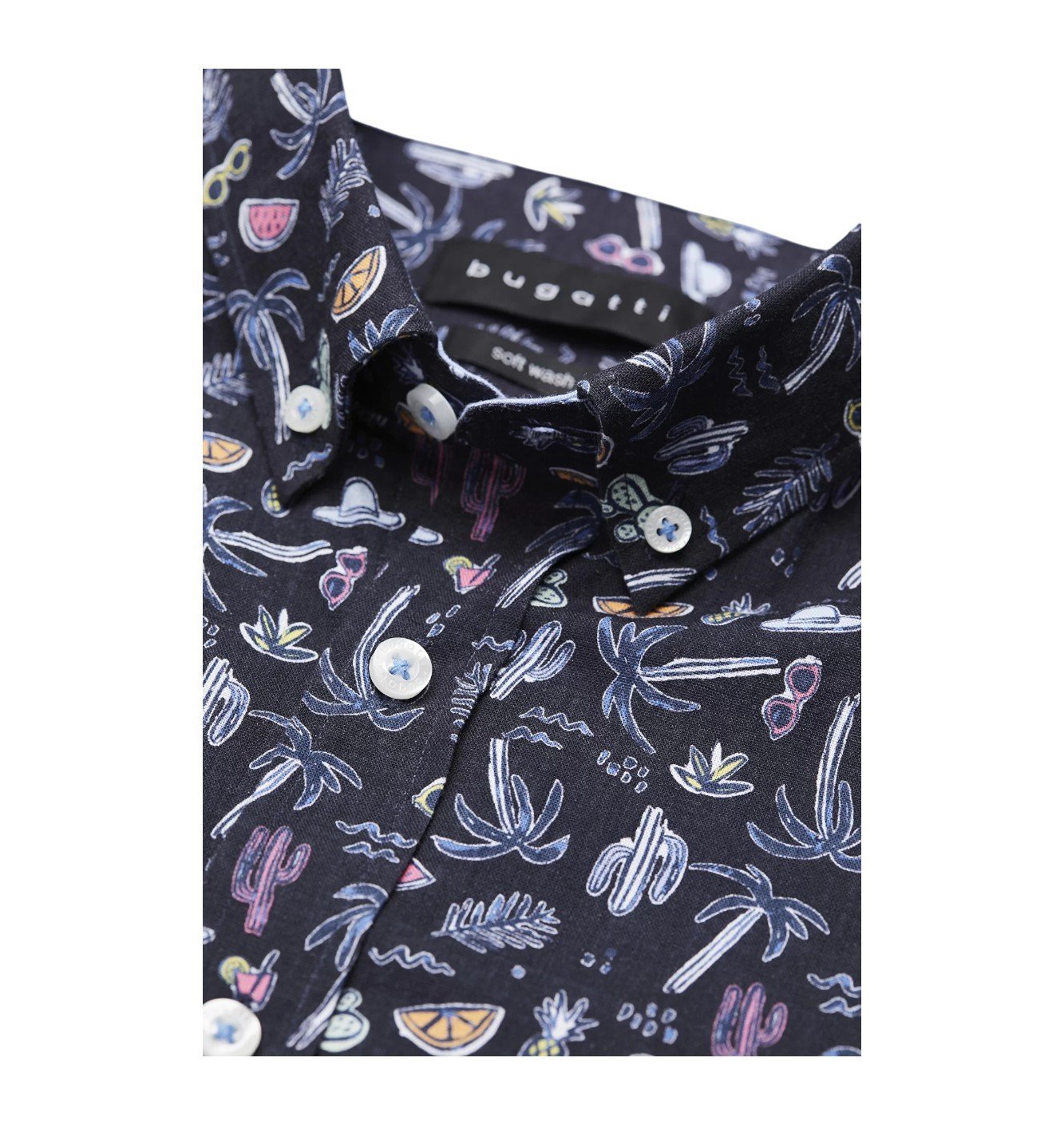 Bugatti Short Sleeves Shirt - 58337A - Navy-Jethwas