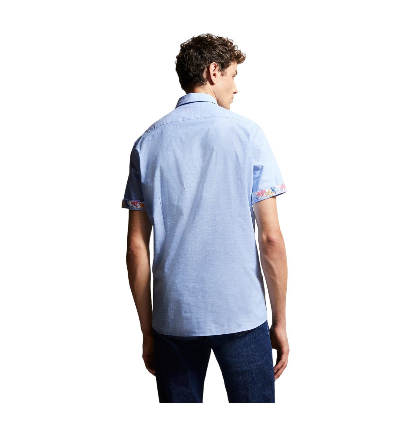 Bugutti Short Sleeves Shirt -58334A/340 - Blue-Jethwas