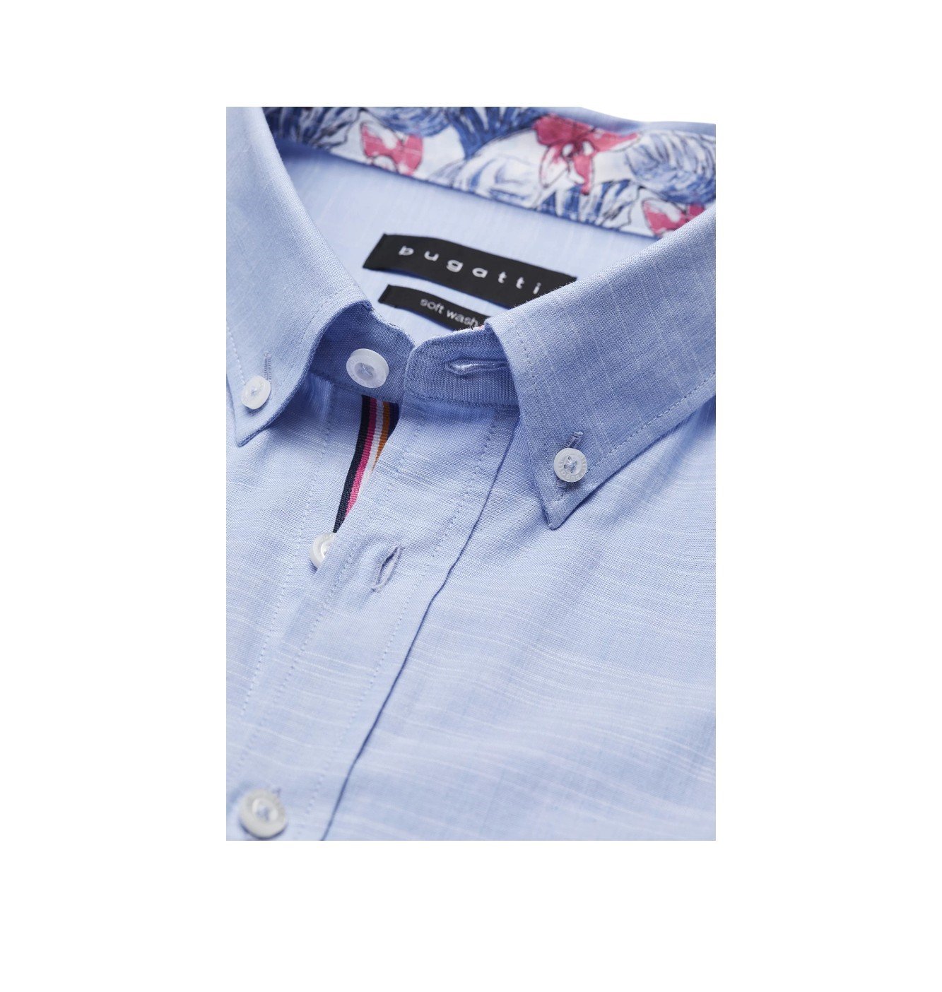 Bugutti Short Sleeves Shirt -58334A/340 - Blue-Jethwas
