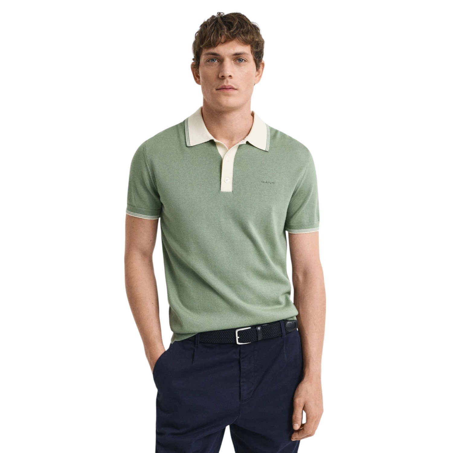 Gant Modal Blend SS Polo - 8030237 - Kalamata Green-Jethwas