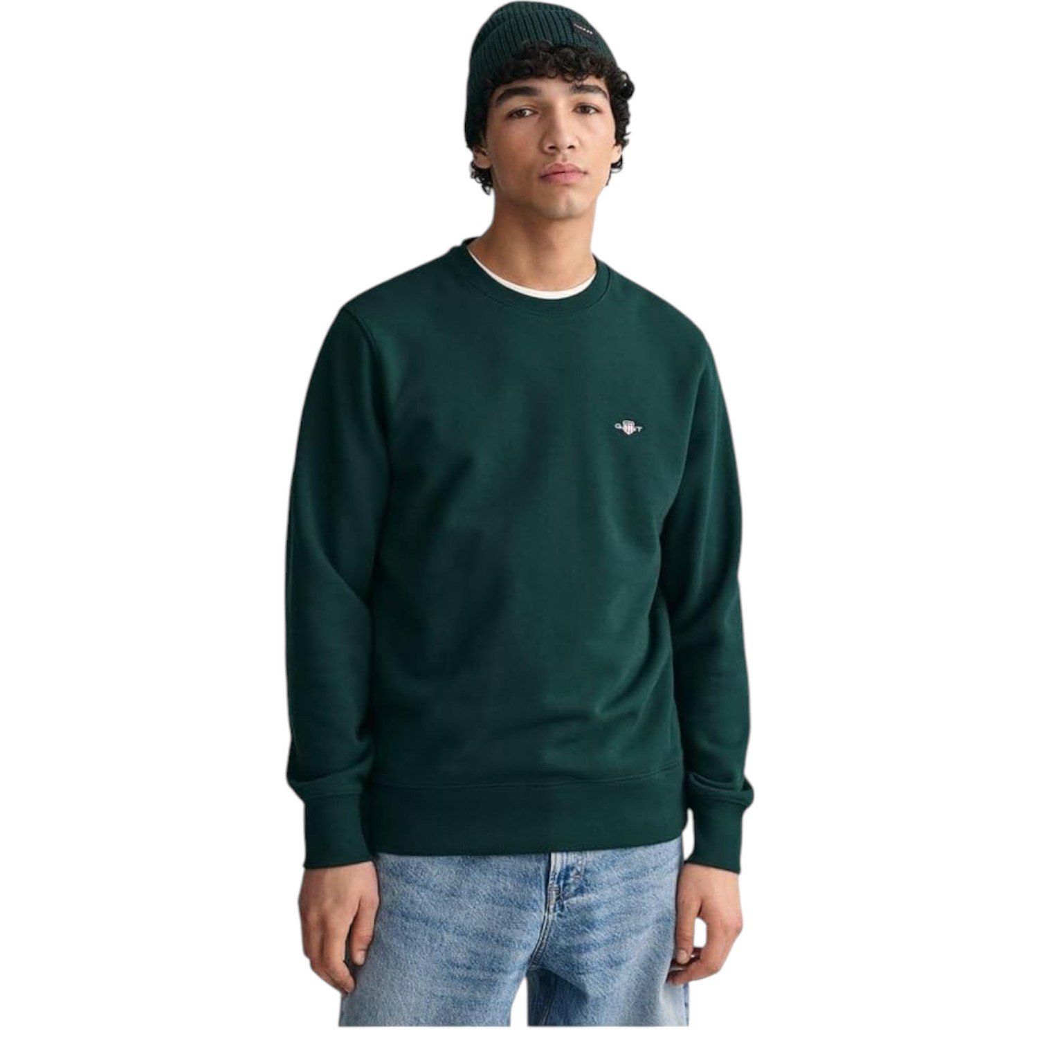 Gant Reg Shield C-Neck Sweatshirt -2006065 - Tartan Green-Jethwas