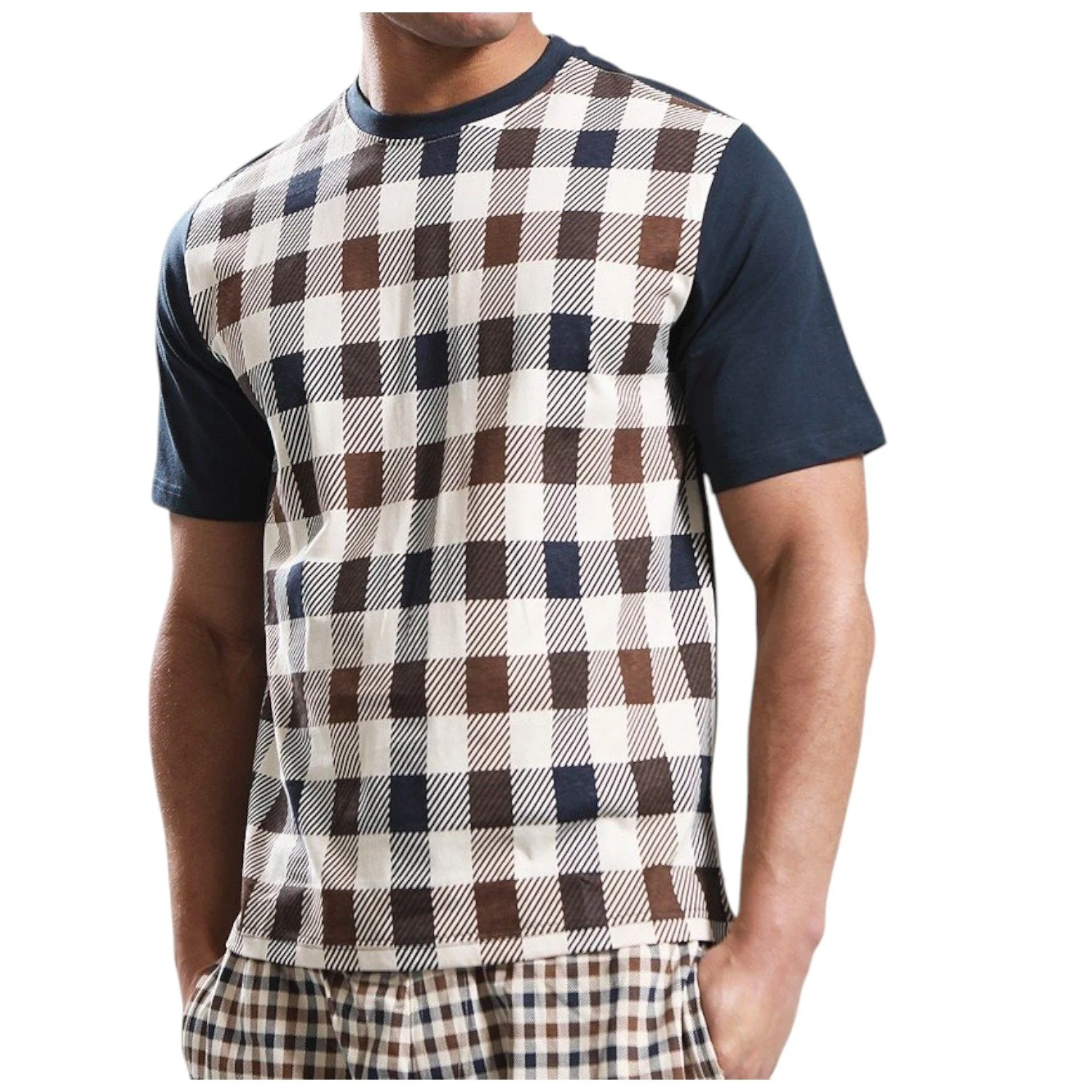 Aquascutum Active Macro Iconic Front T-Shirt - AAICONTS0031 - Navy-Jethwas