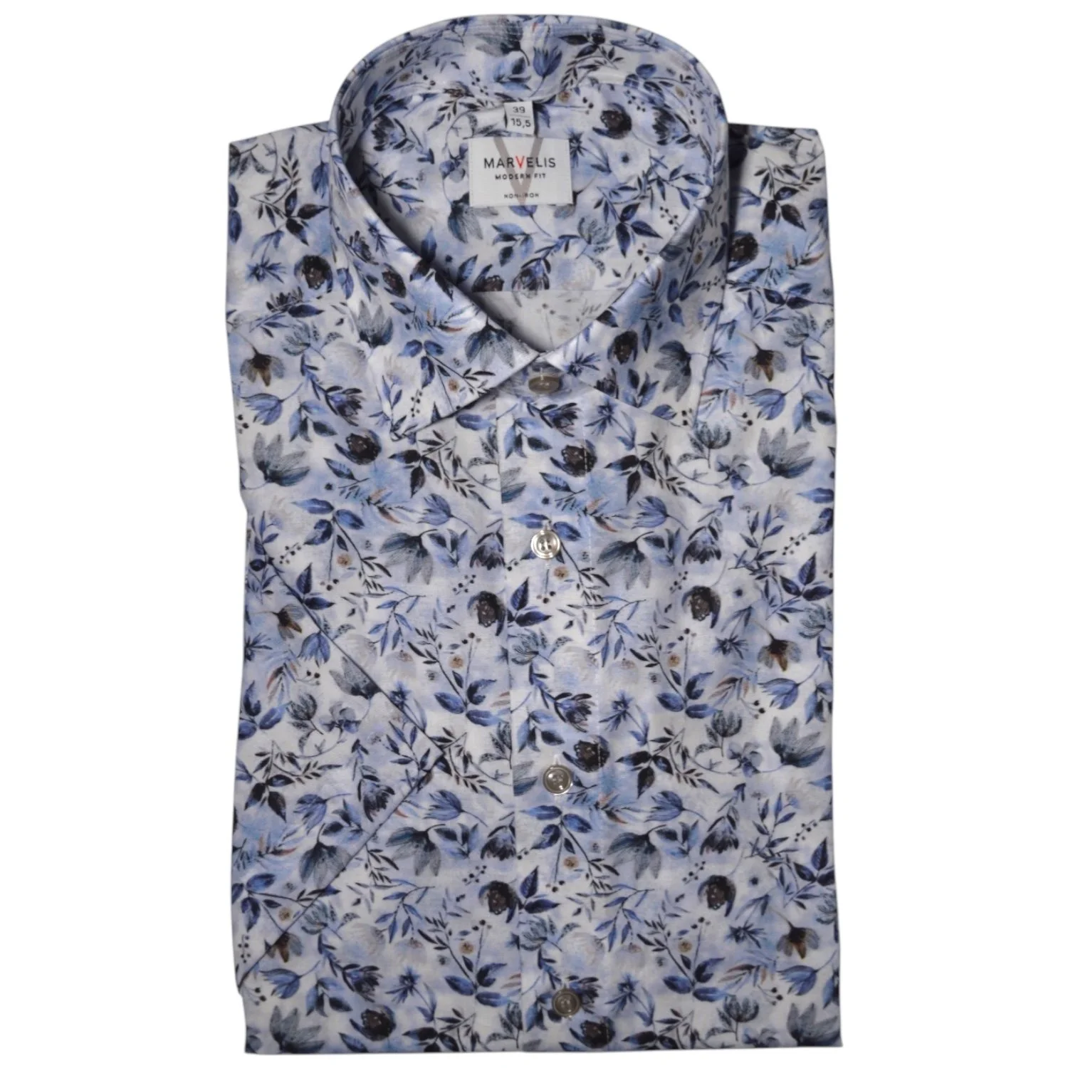 Marvelis-Short-Sleeves-Shirt-7212/12/11-Blue-Jethwas