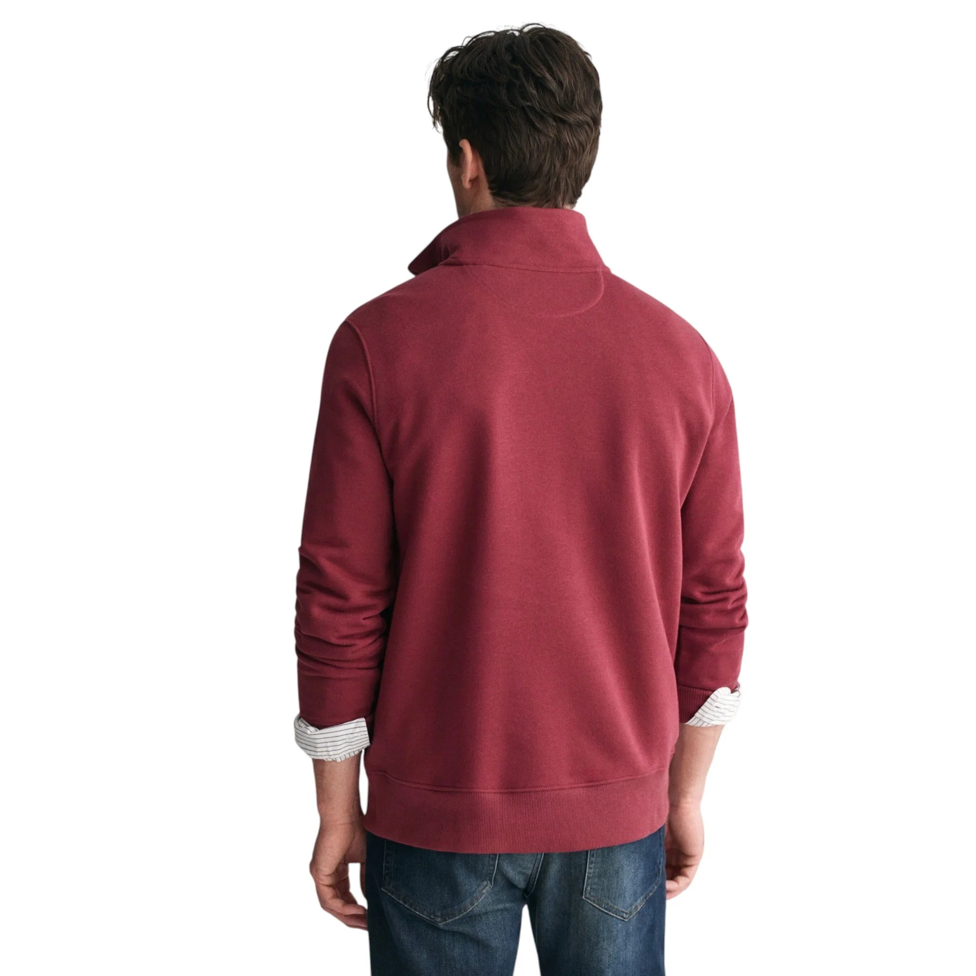 Gant Reg Shield Half Zip Sweatshirt - 2008005 - Plumped Red-Jethwas.1