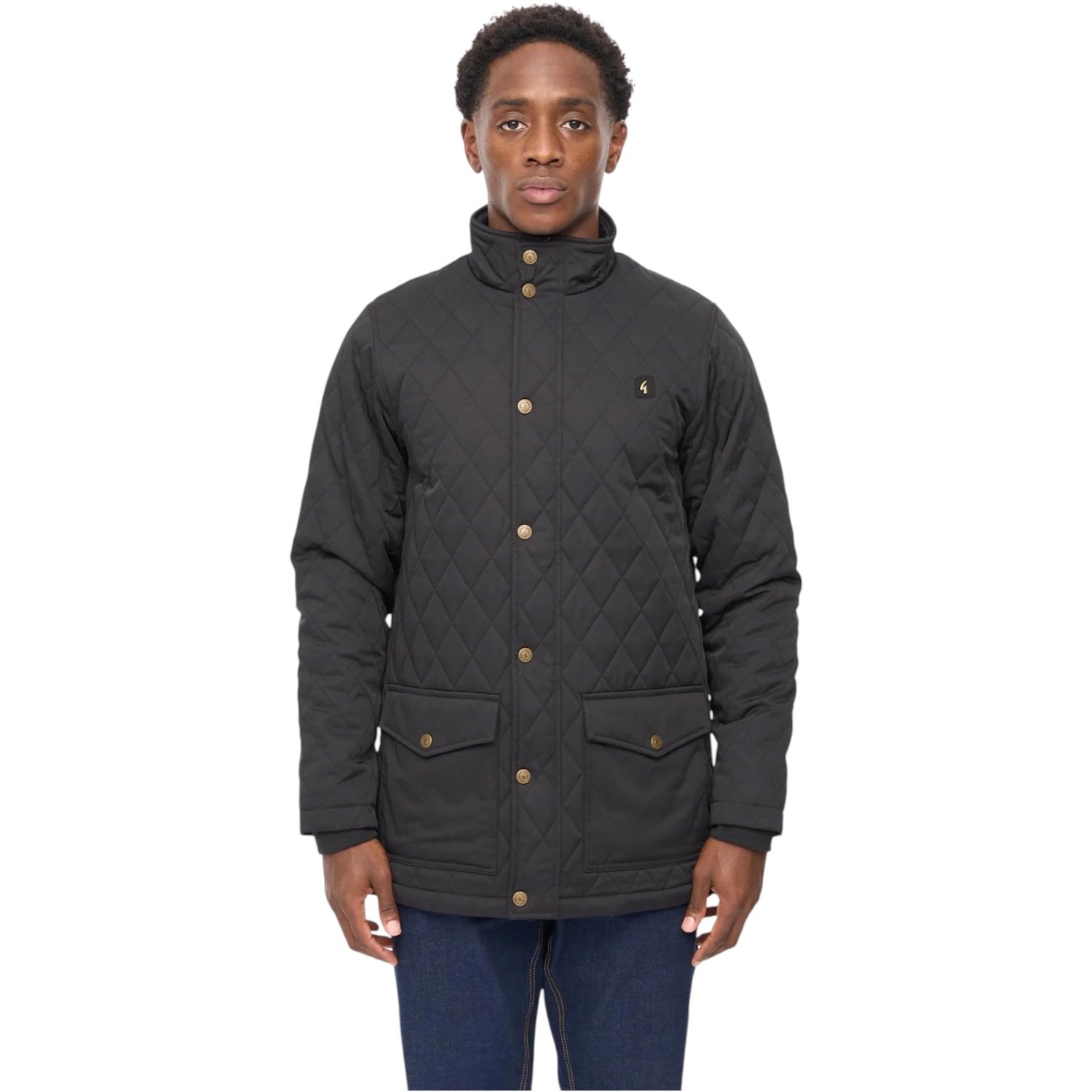 Gabicci Vintage Beltram Qulited Jacket -V57GJ16 - Black