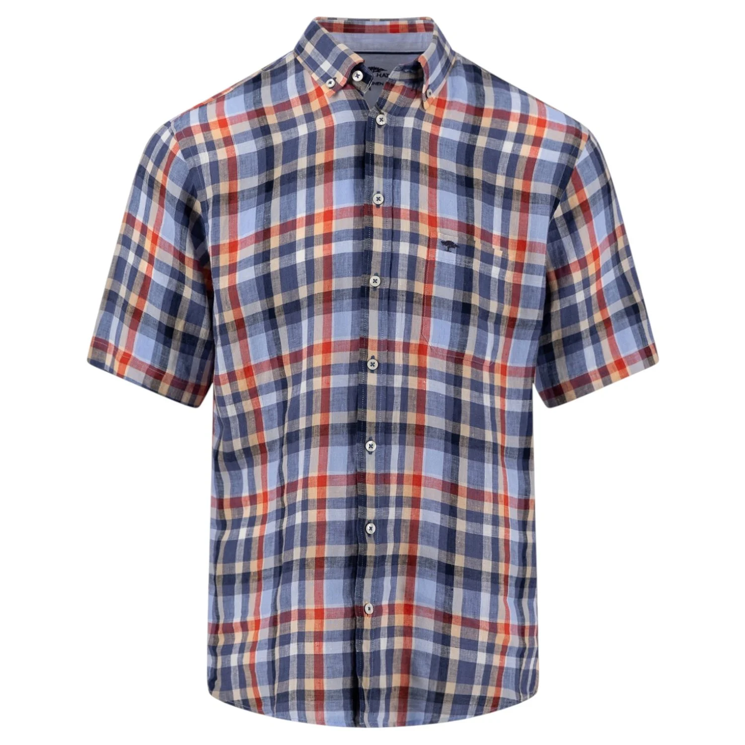 Fynch-Hatton-Linen-Short-Sleeves-Shirt-1604-6031-369-Spicy-Red-Jethwas