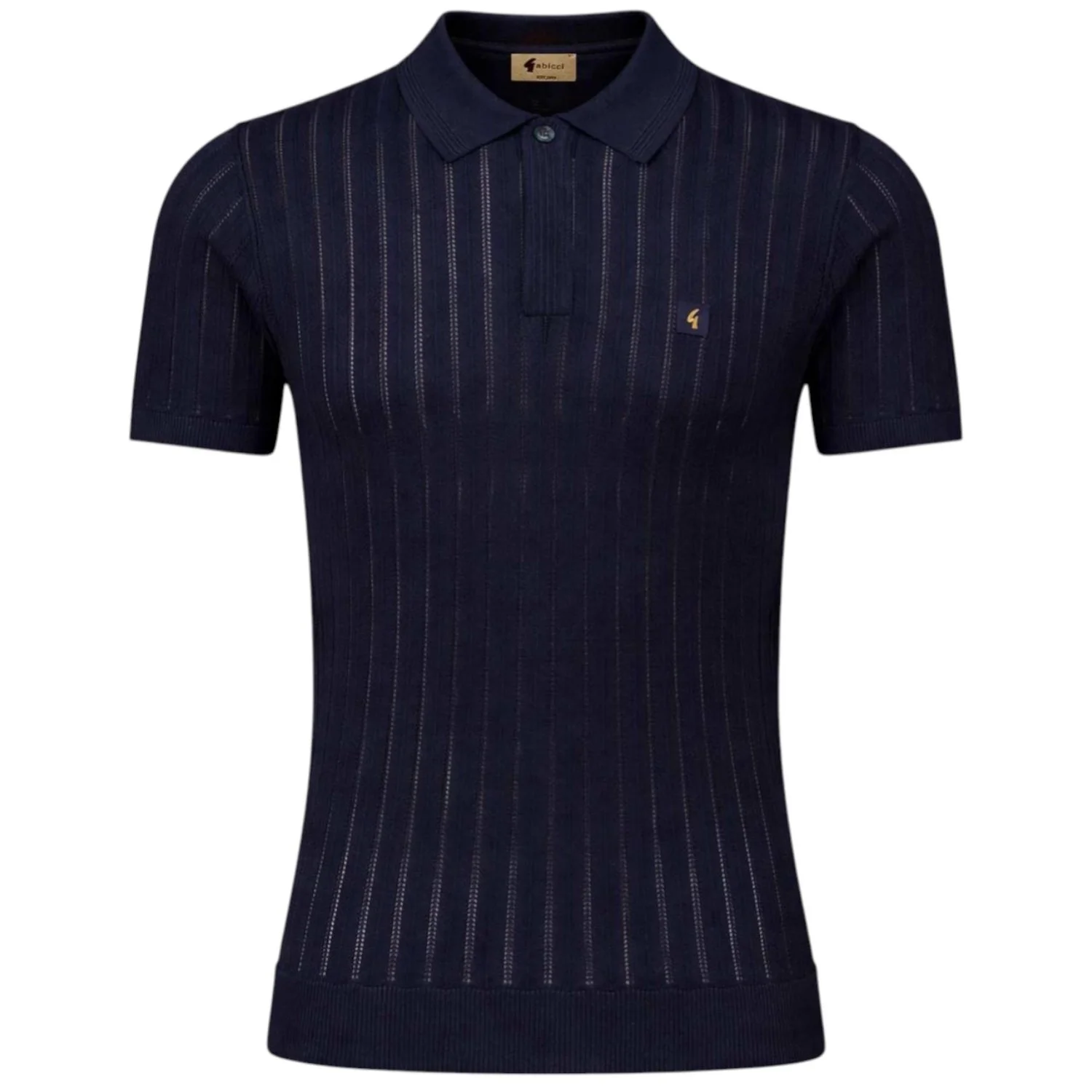 Gabicci Vintage Woodall Knitted Polo Shirt -V56GM04-Navy