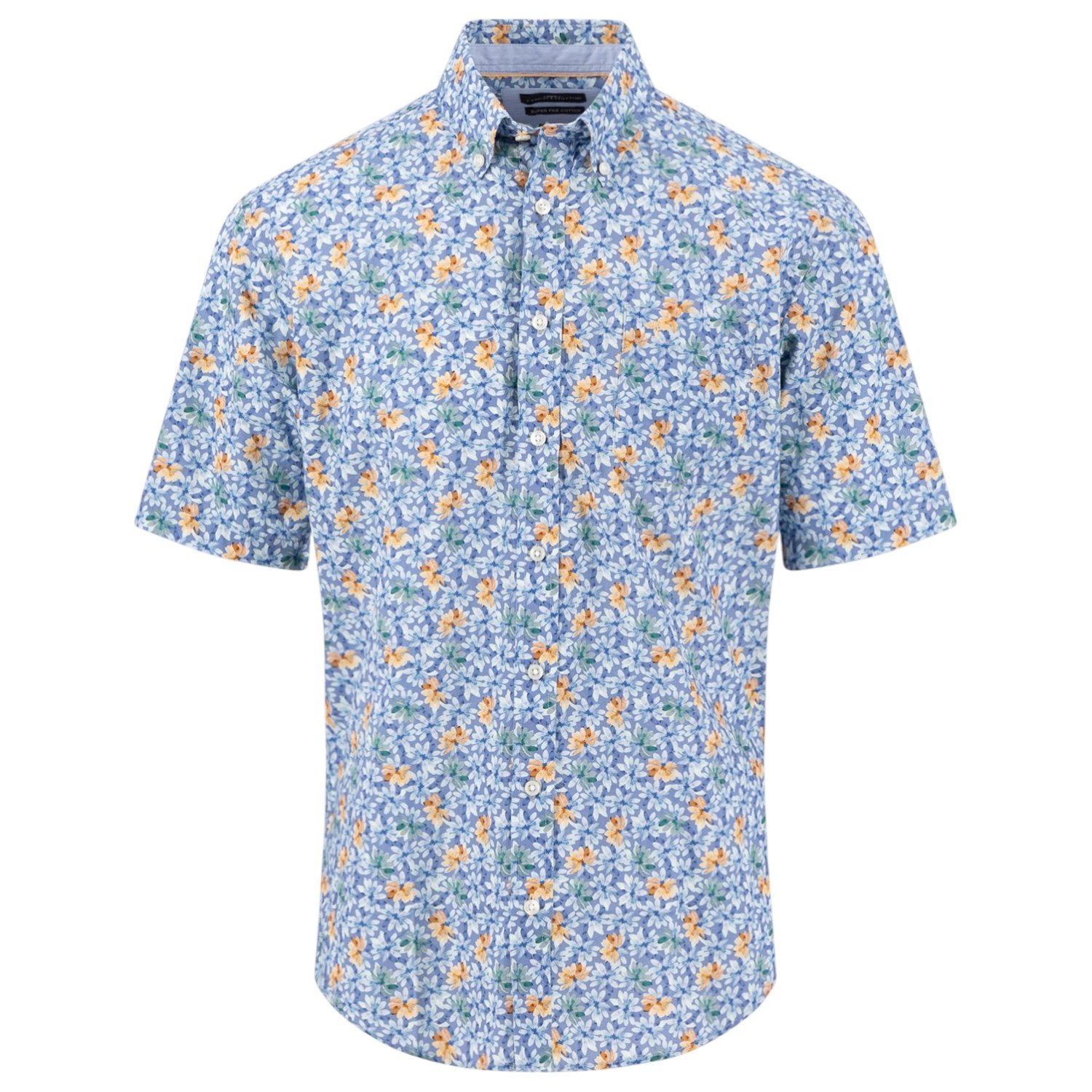 Fynch-Hatton-Short-Sleeves-Shirt-1604-5061-212-Tangerine-Jethwas