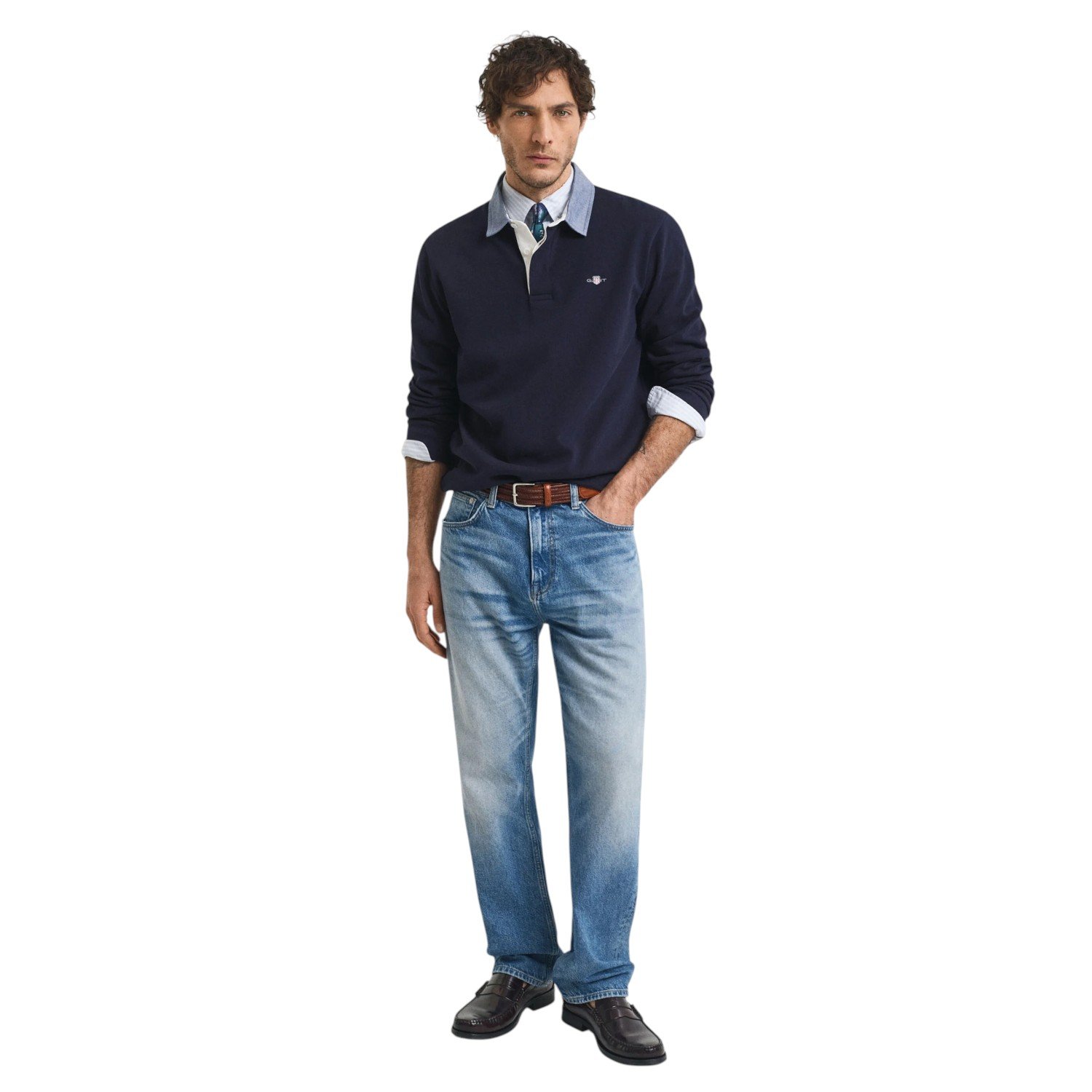 Gant Reg Chambray Heavy Rugger - 2004082 - Evening Blue-Jethwas.2
