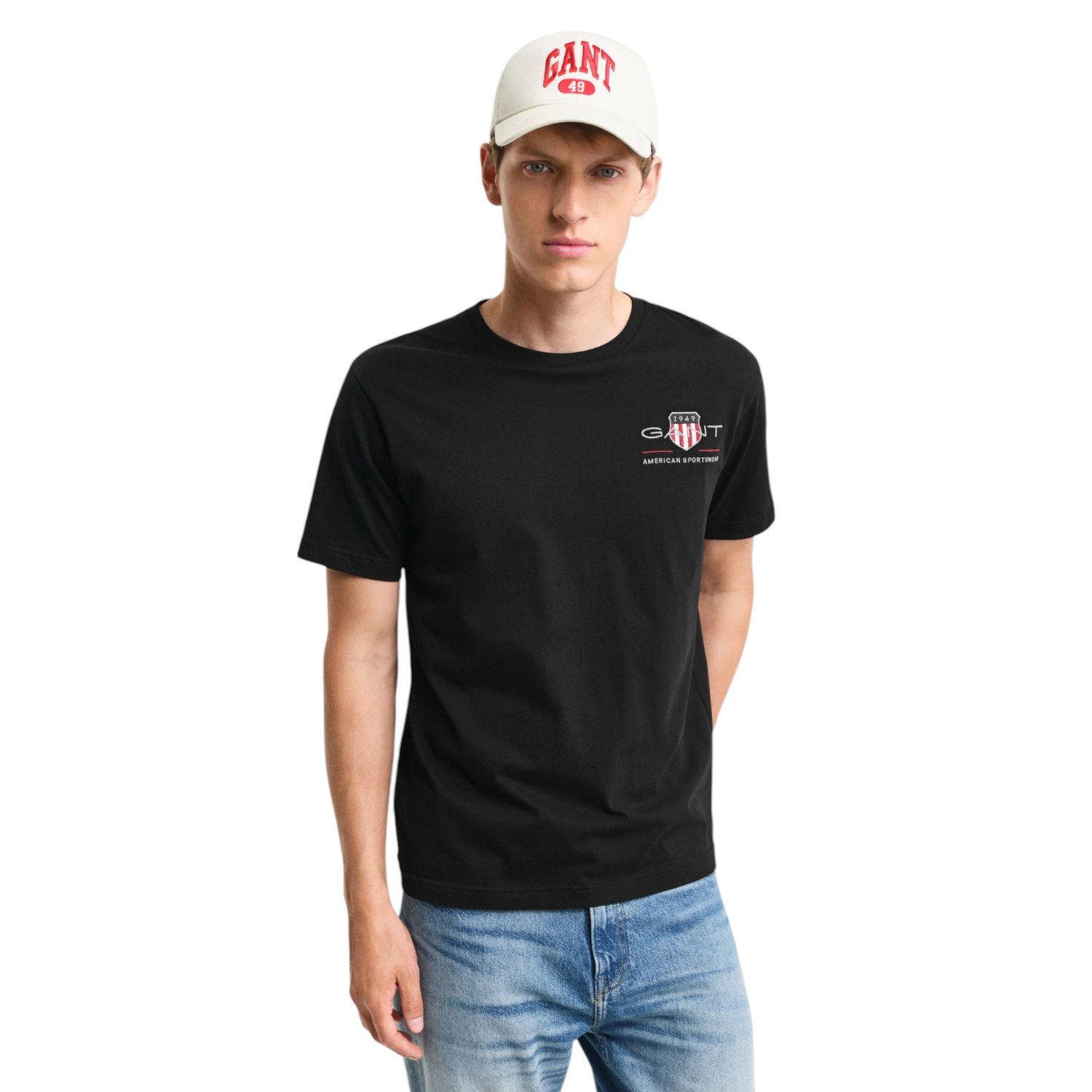 Gant Archive Shield EMB SS T-Shirt - 2067004-Black-Jethwas