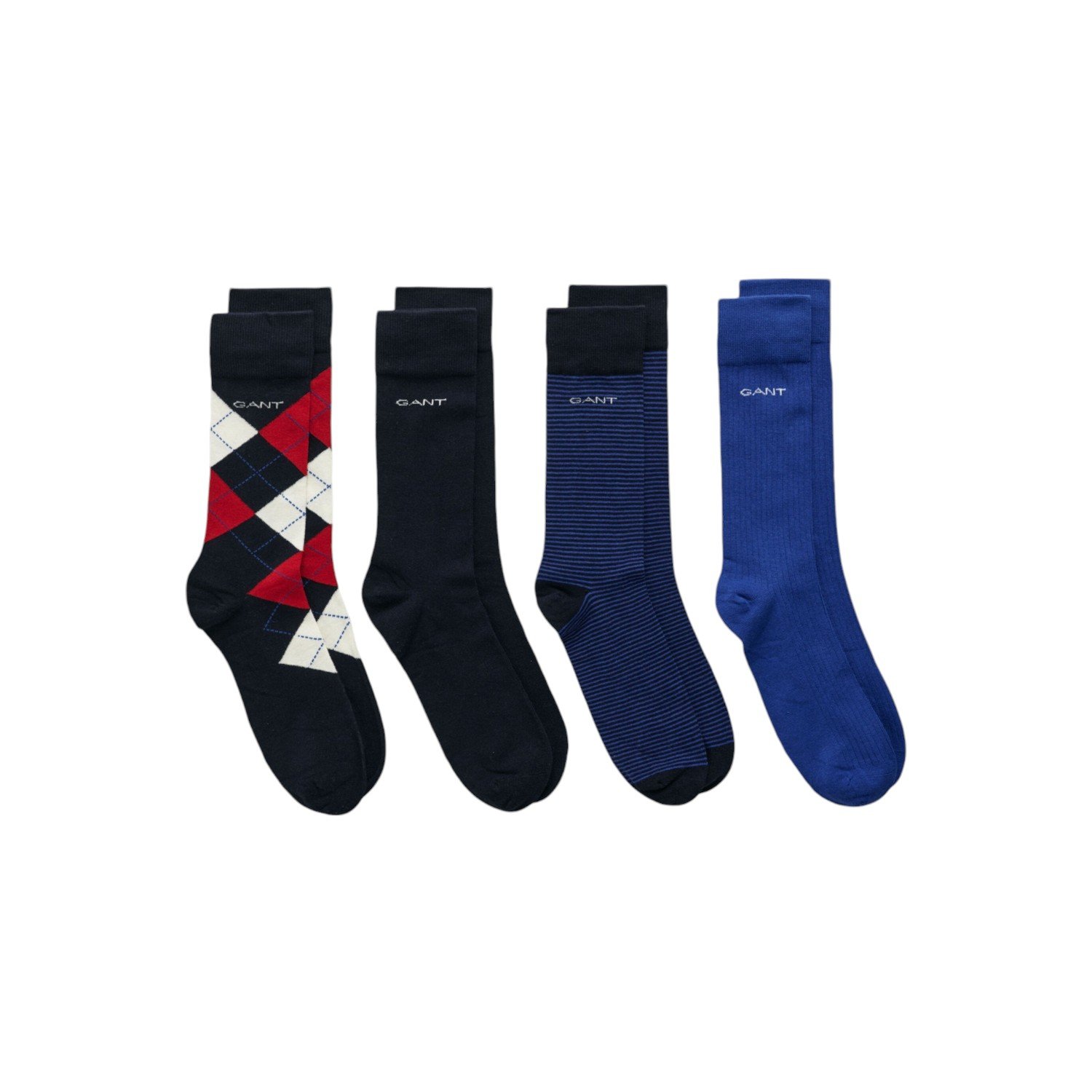 Gant Argyle Stripe Solid 4 Pack Socks Gift Set - 9960328 - Marine-Jethwas