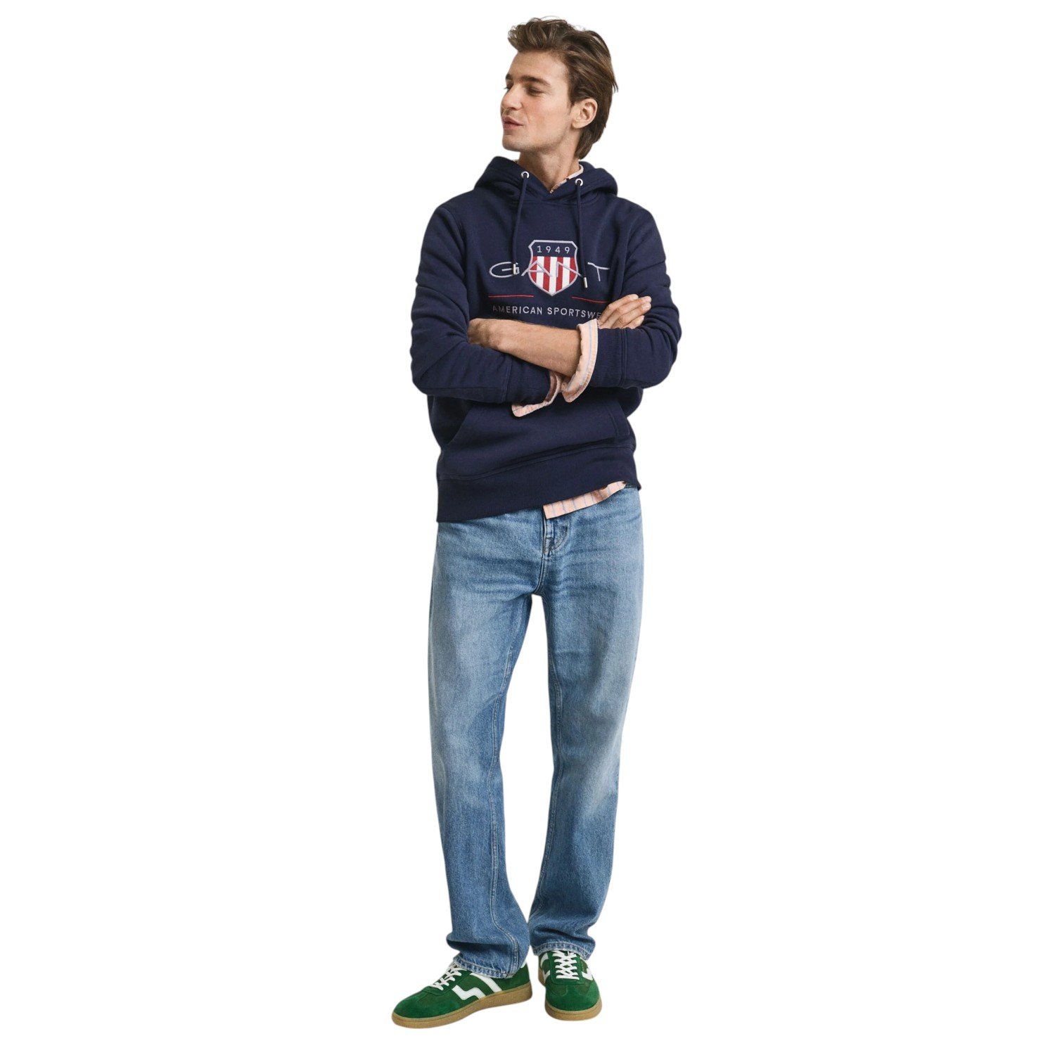 Gant Reg Archive Shield Hoodie - 2047042 - Evening Blue-Jethwas.2