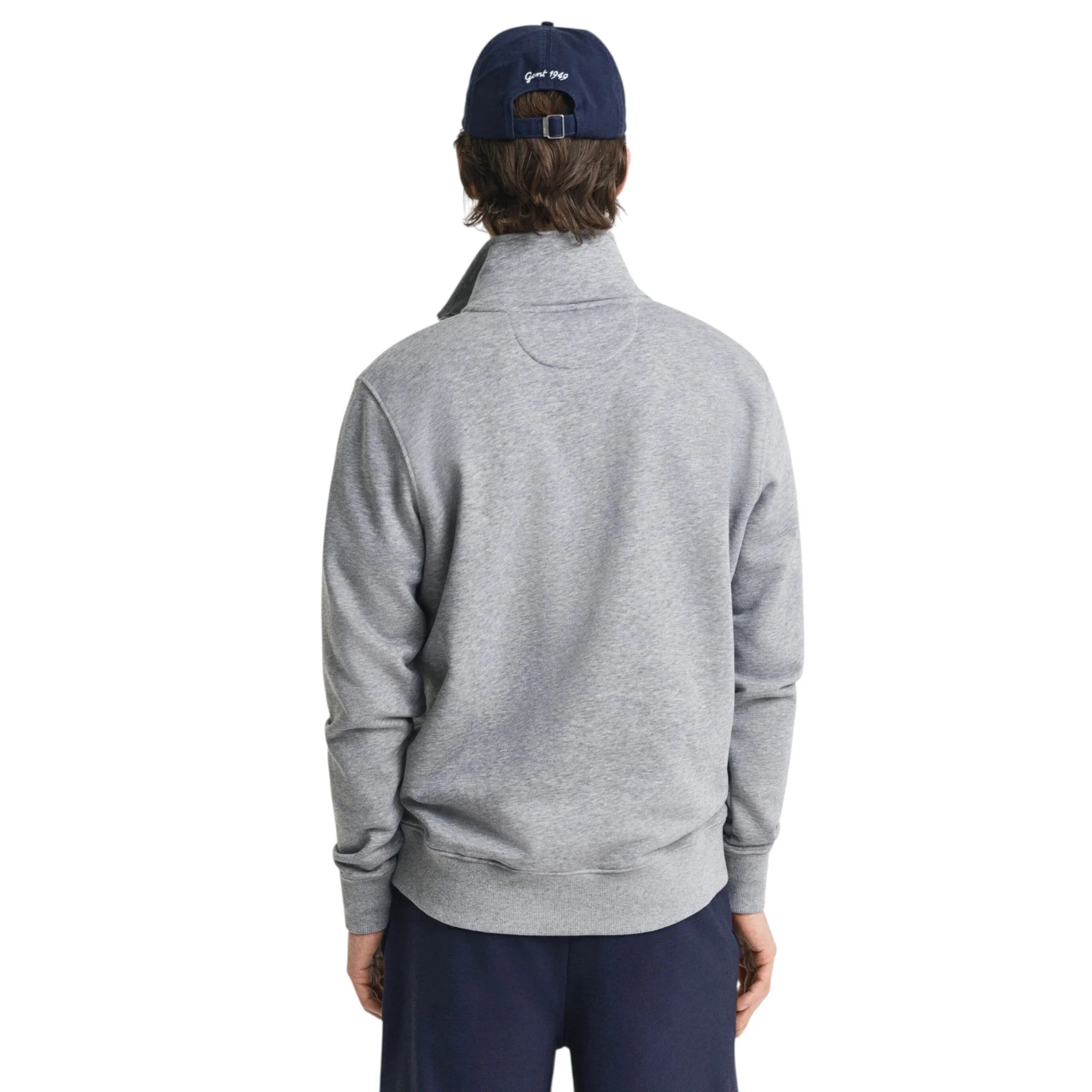 Gant Reg Shield Half Zip Sweatshirt - 2008005 - Grey Melange-Jethwas.1