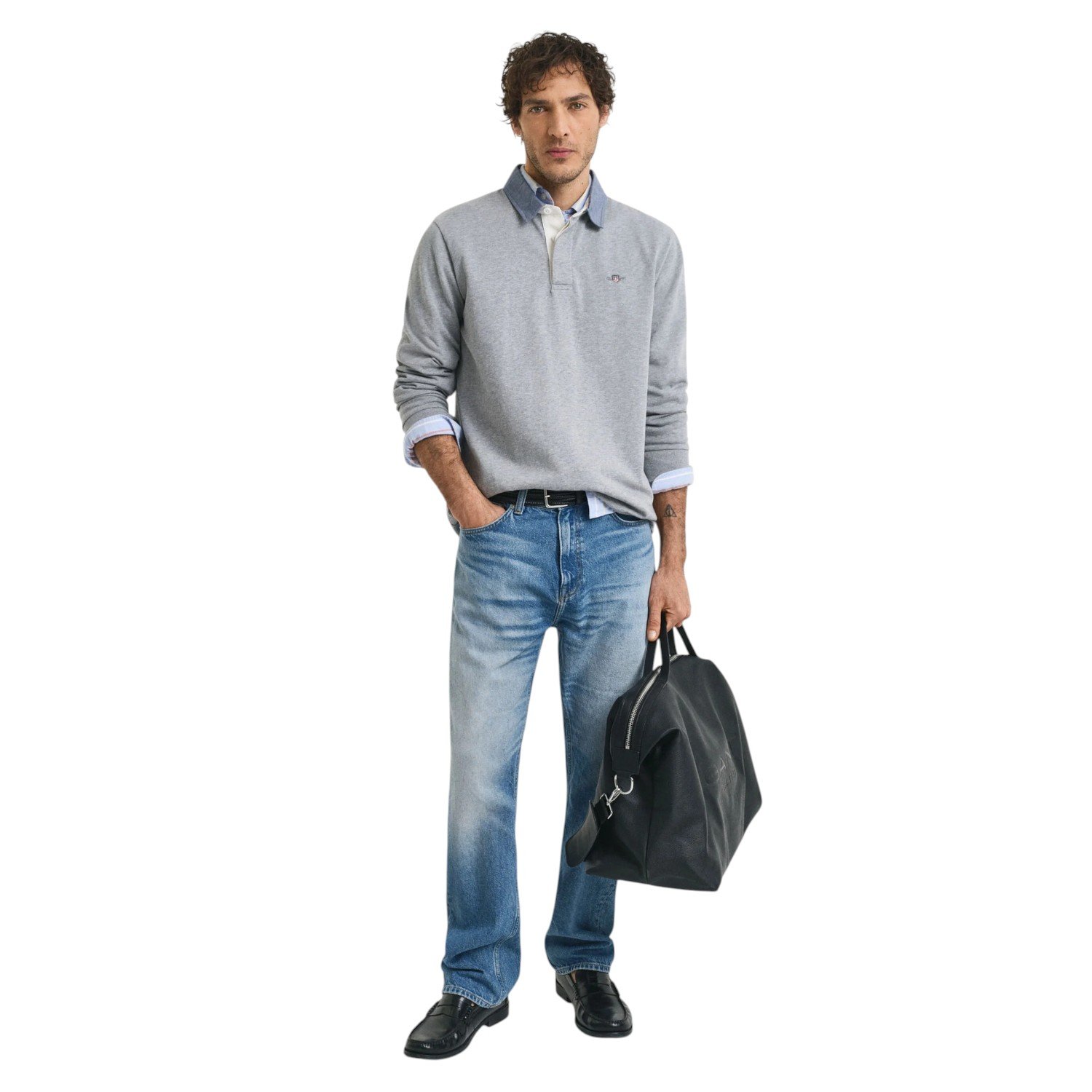 Gant Reg Chambray Heavy Rugger - 2004082-Grey-Jethwas.2