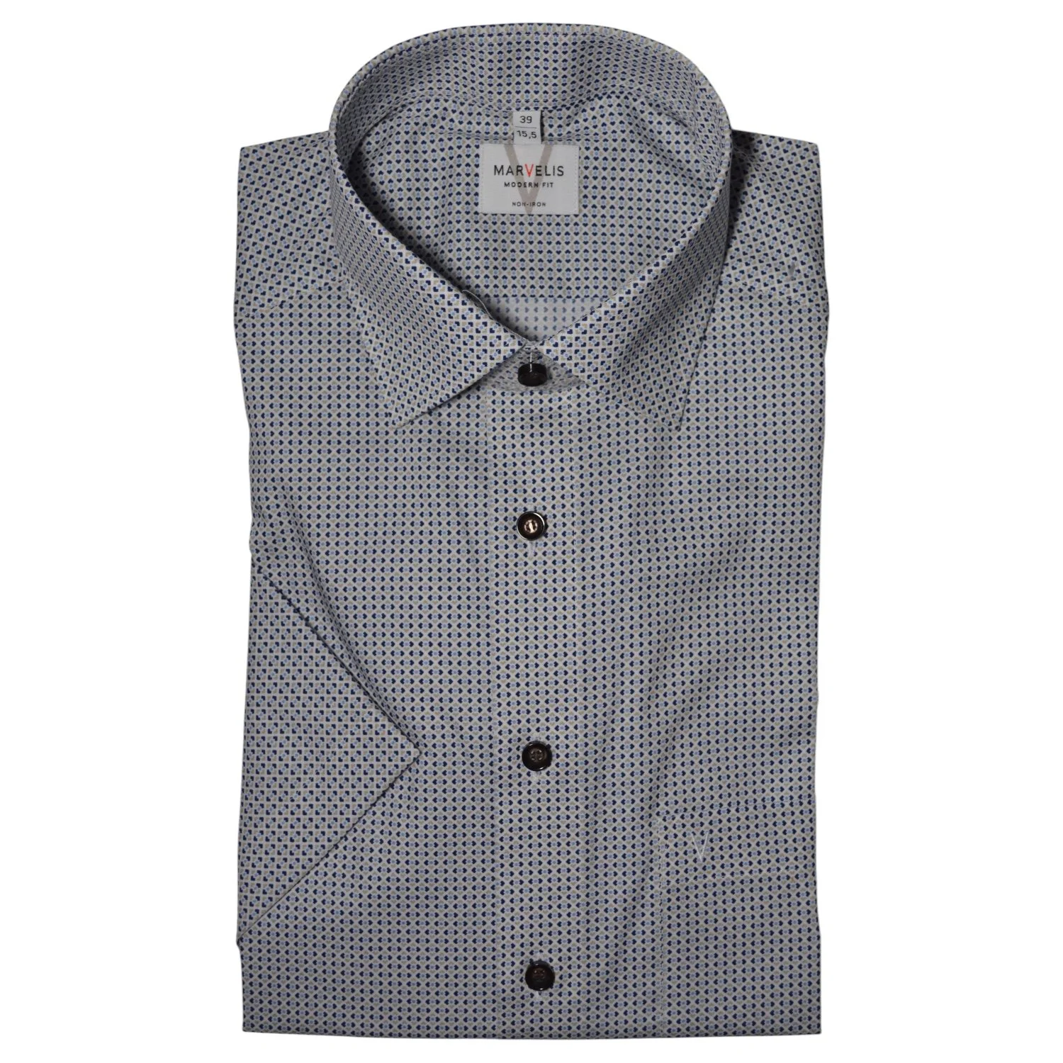 Marvelis-Short-Sleeves-Shirt-7230/12/22-Blue-Jethwas