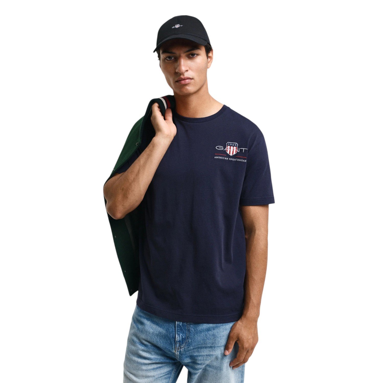 Gant Archive Shield EMB SS T-Shirt - 2067004-Evening Blue-Jethwas