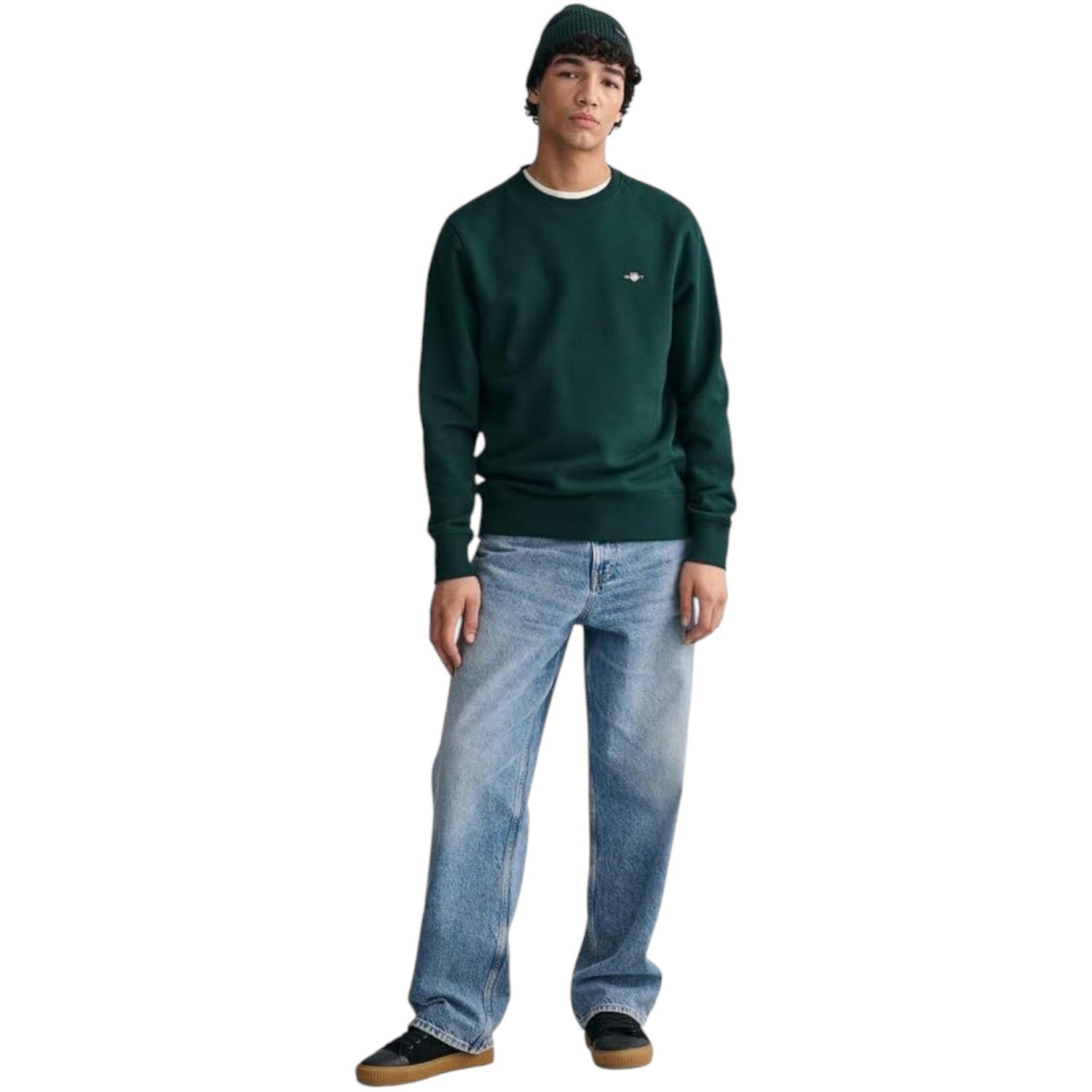 Gant Reg Shield C-Neck Sweatshirt -2006065 - Tartan Green-Jethwas.2