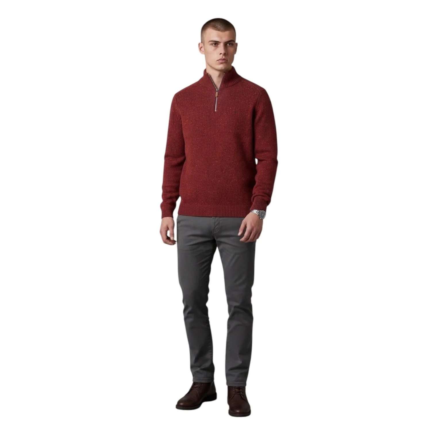 Fynch_Hatton_Troyer_Donegal_1/2_Zip_Jumper_1610_346_346_Brick_JETHWAS.2