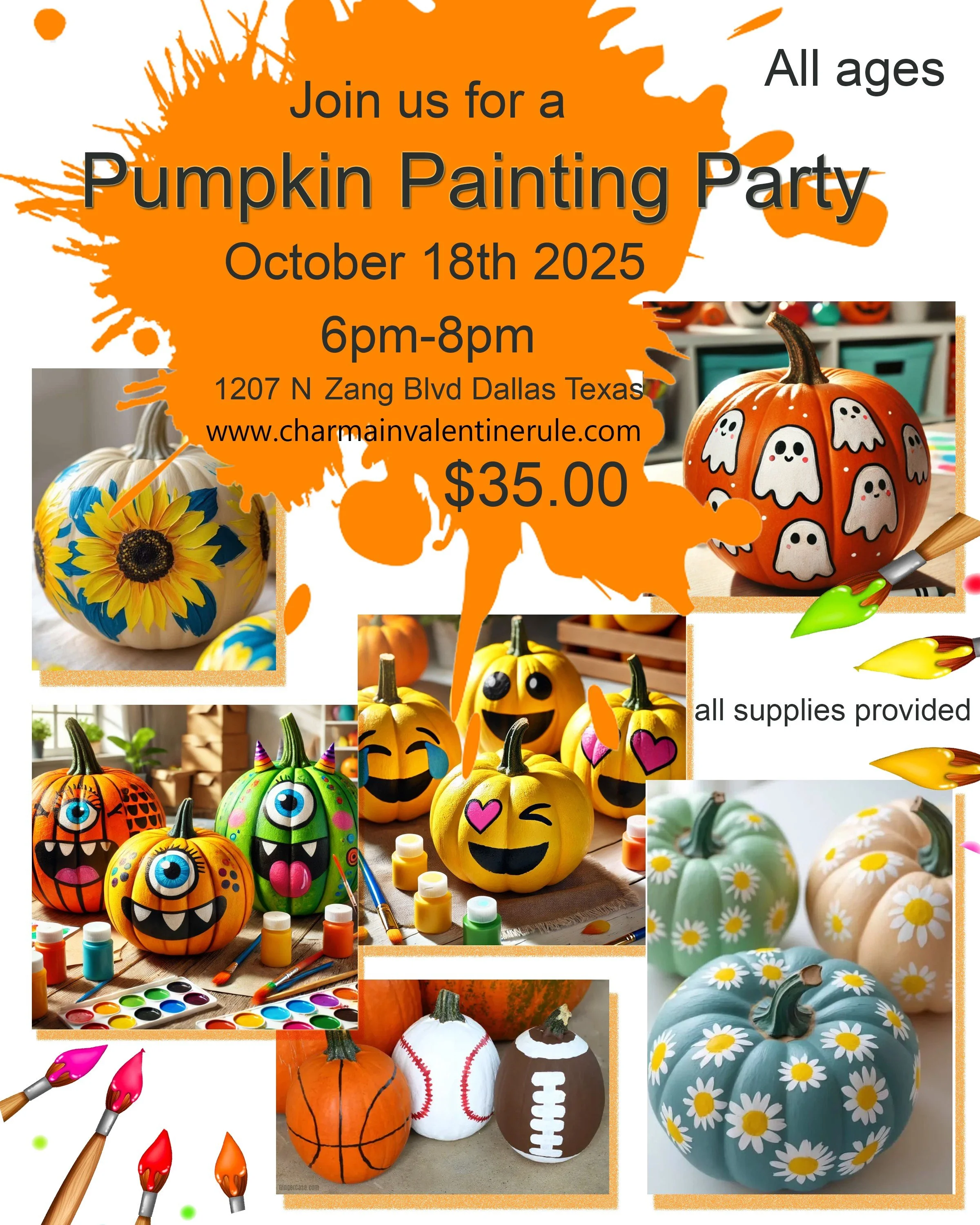 Fall Pumpkin Paint Night at The Boheme! Sat. Oct. 18th 2025🍂$35.00