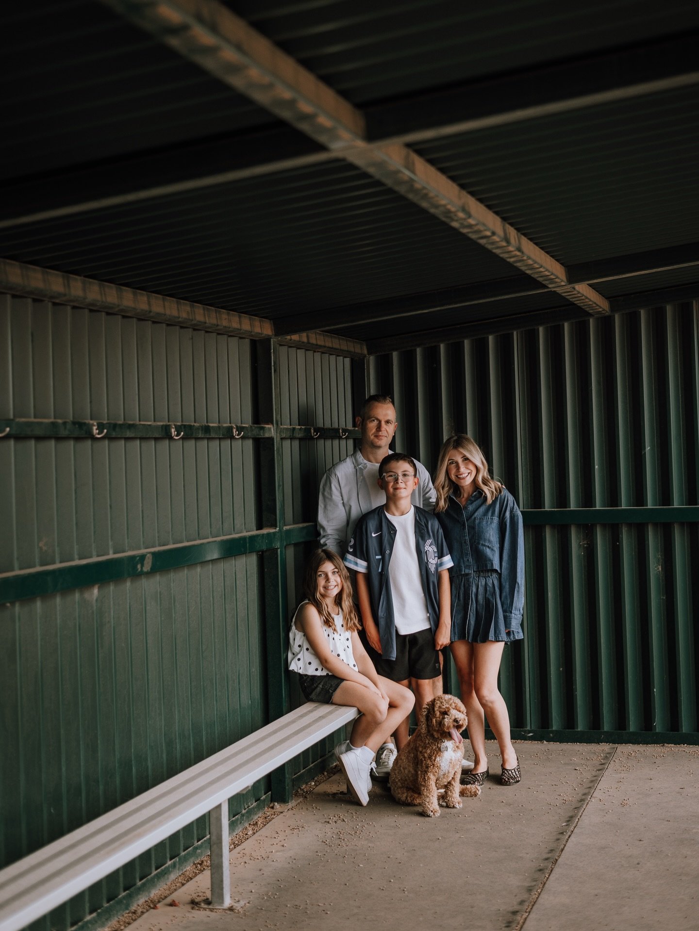 Have a unique photo location in mind for your session? Let me know!! We headed out to the ball diamonds on a summer evening for this one!