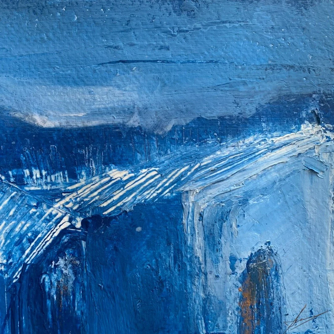 Blue houses.
An open door.
A quiet story.

Acrylics on watercolor paper
You can see the whole process here:

https://www.youtube.com/watch?v=bGWNsJfbFN0&amp;t=1s

What do you see?