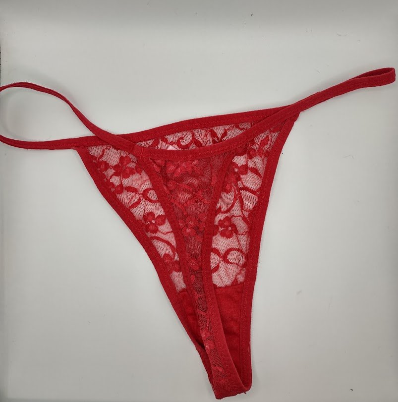 9. red lacy g-string
