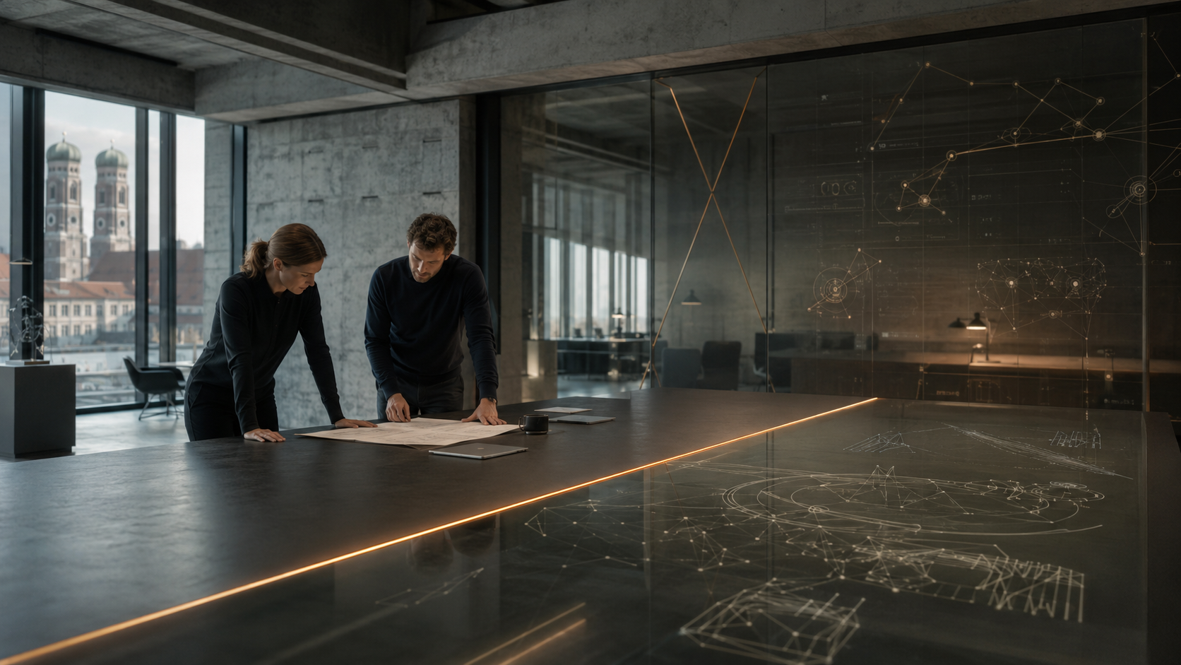 A neutral office setting, representing where Helsing's ethics practice plays out day to day, apart from the founders or the products.