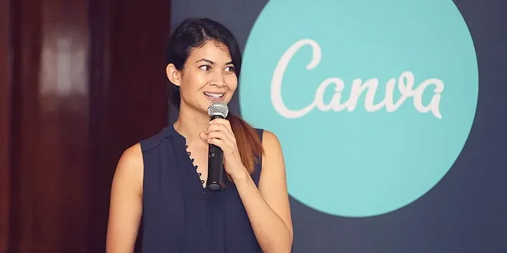Melanie Perkins speaking about ownership, collaboration, employee participation, and organisational culture at Canva.