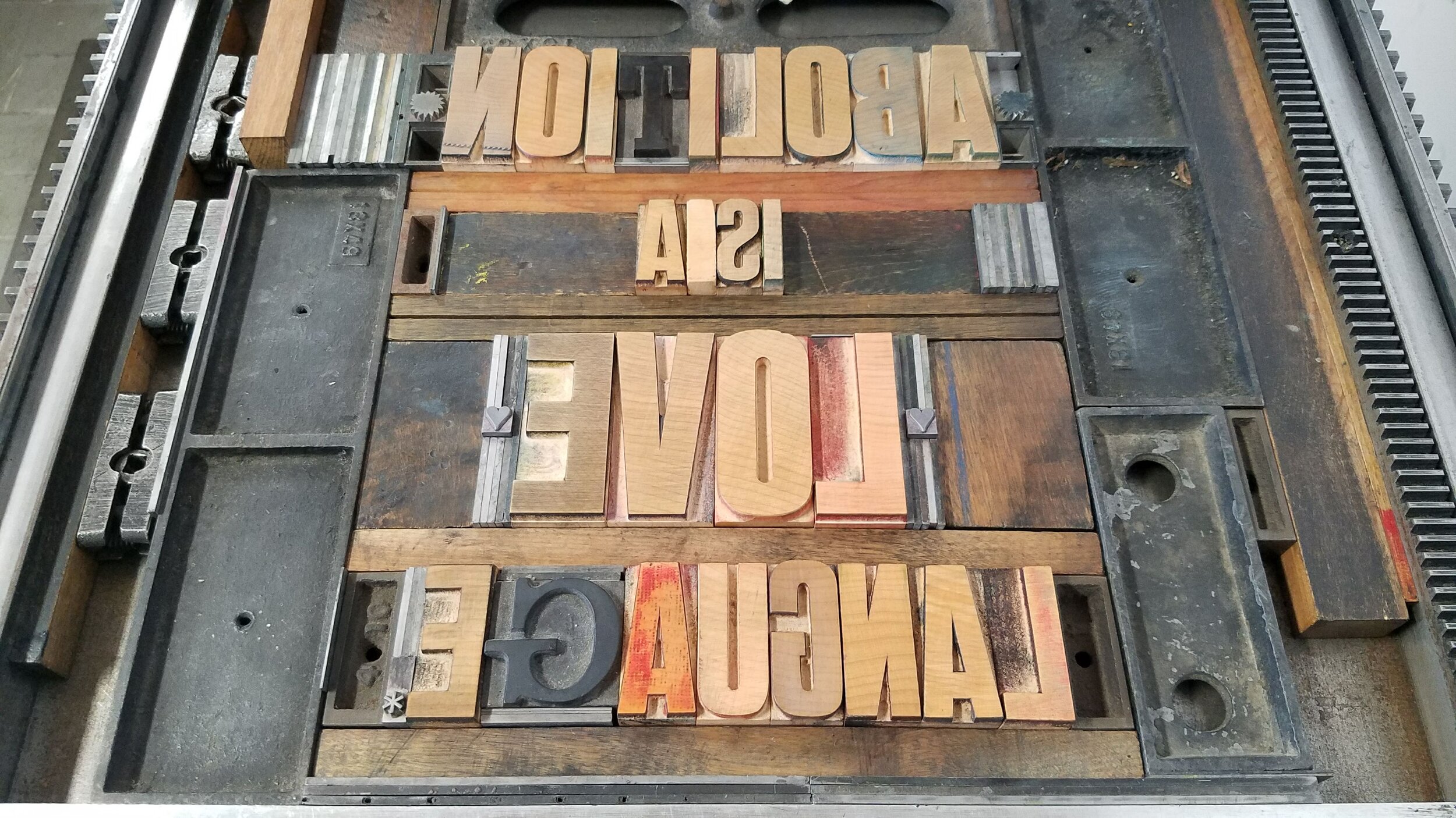 Abolition is a Love Language letterpress