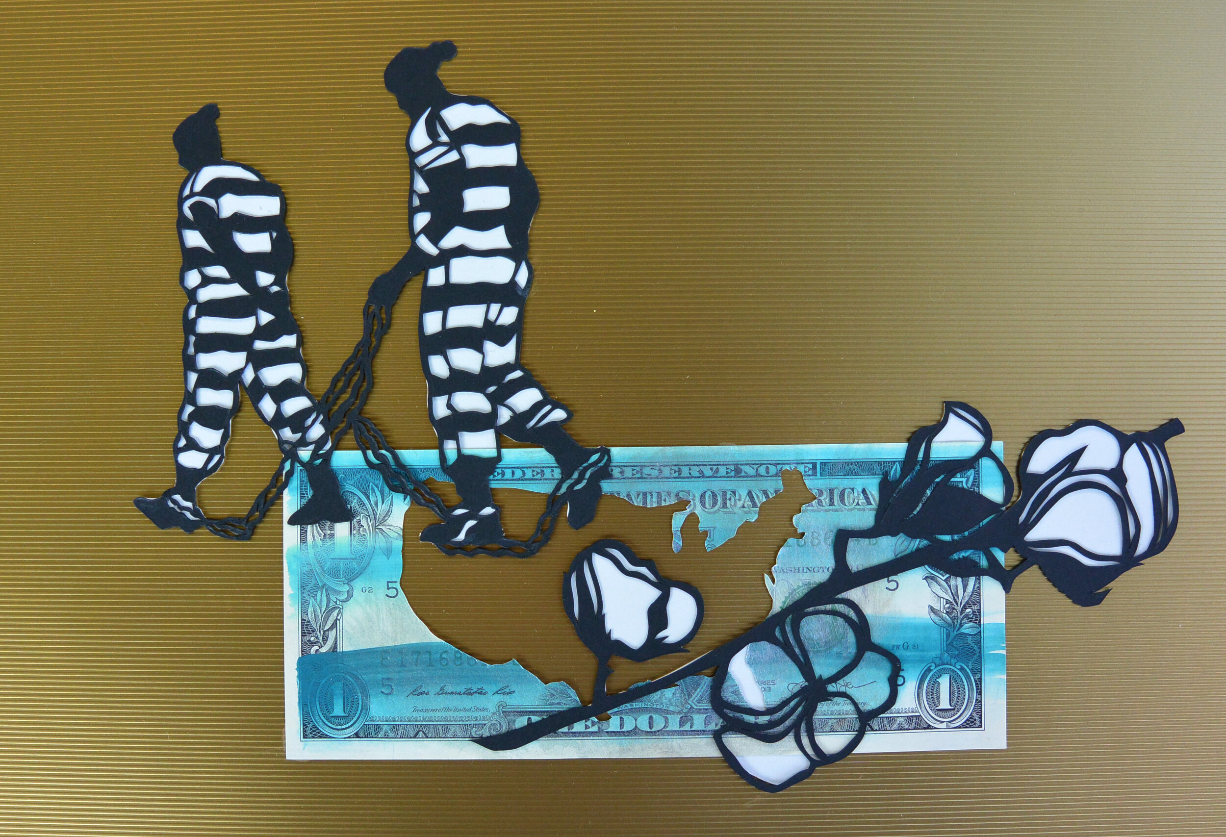 Cash Crop, paper cut collage