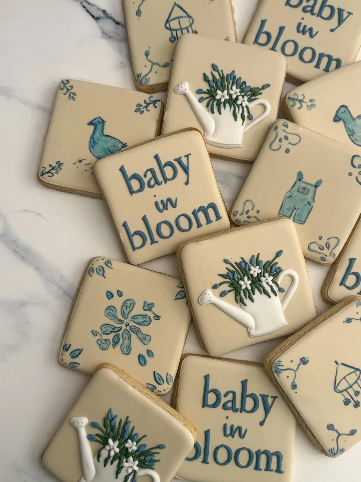 Baby in bloom with a French twist ✨ it&rsquo;s not often i get to do hand painted cookies, and i was a little nervous at first, but i think they turned out super cute

Interested in having me create cookies for your next big celebration? Submit an or