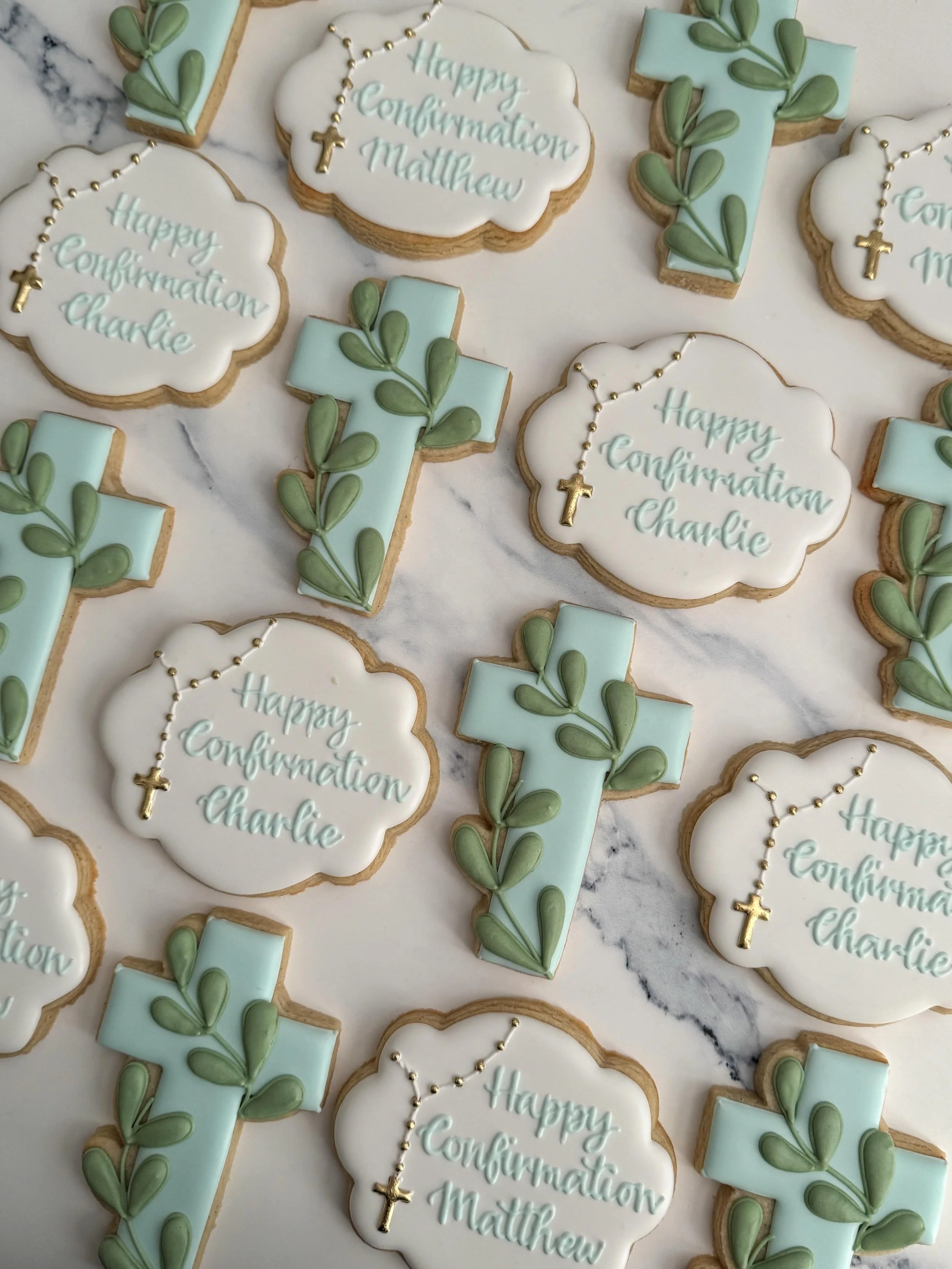 Happy confirmation to Charlie and Matthew! 

#tatestreats #confirmationcookies #religiouscookies #orangecountycookies #southocmoms