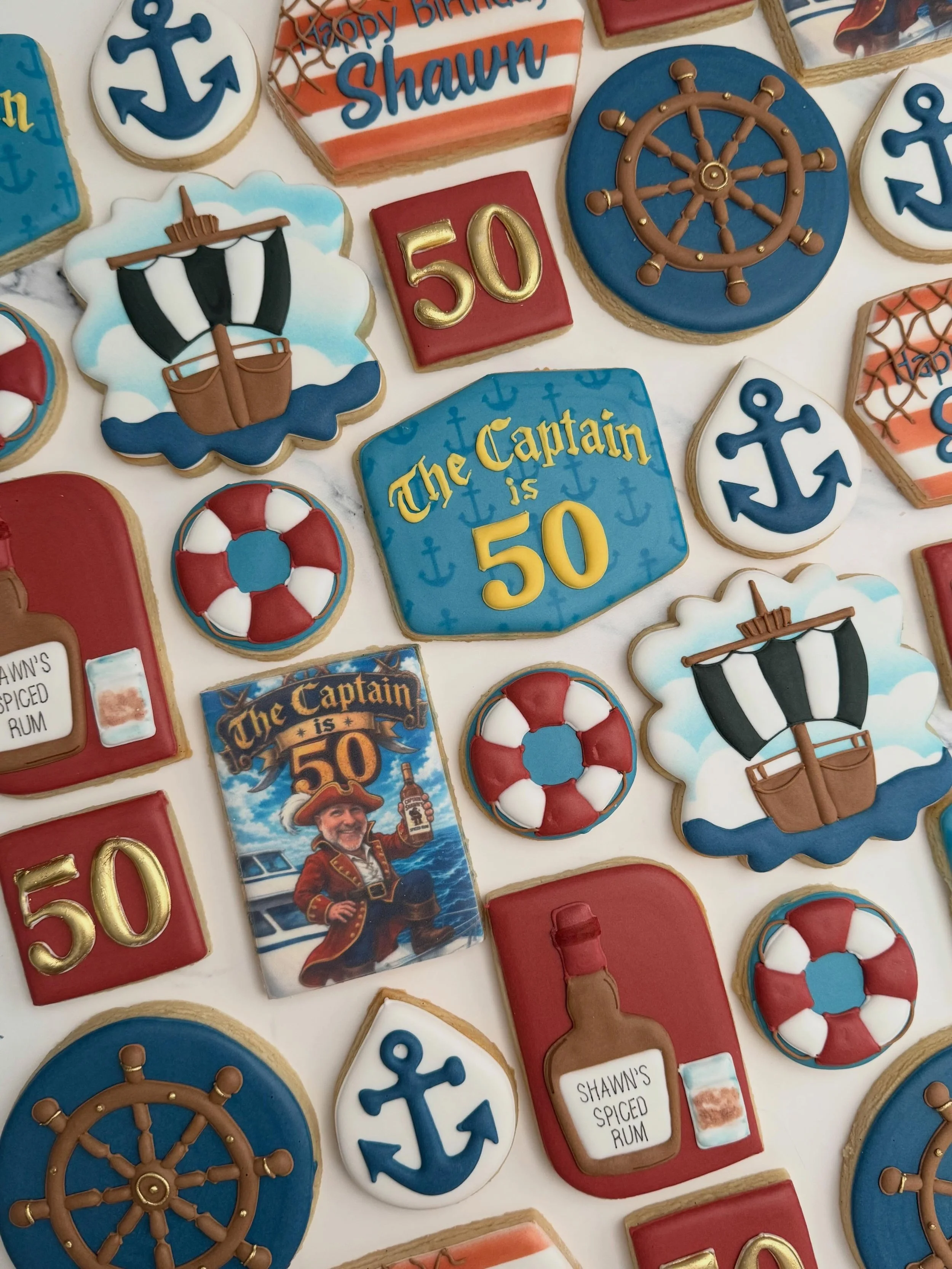 When the captain turns 50, it&rsquo;s time to break out the rum!

#tatestreats #50thbirthday #milestonebirthday #orangecountycookies