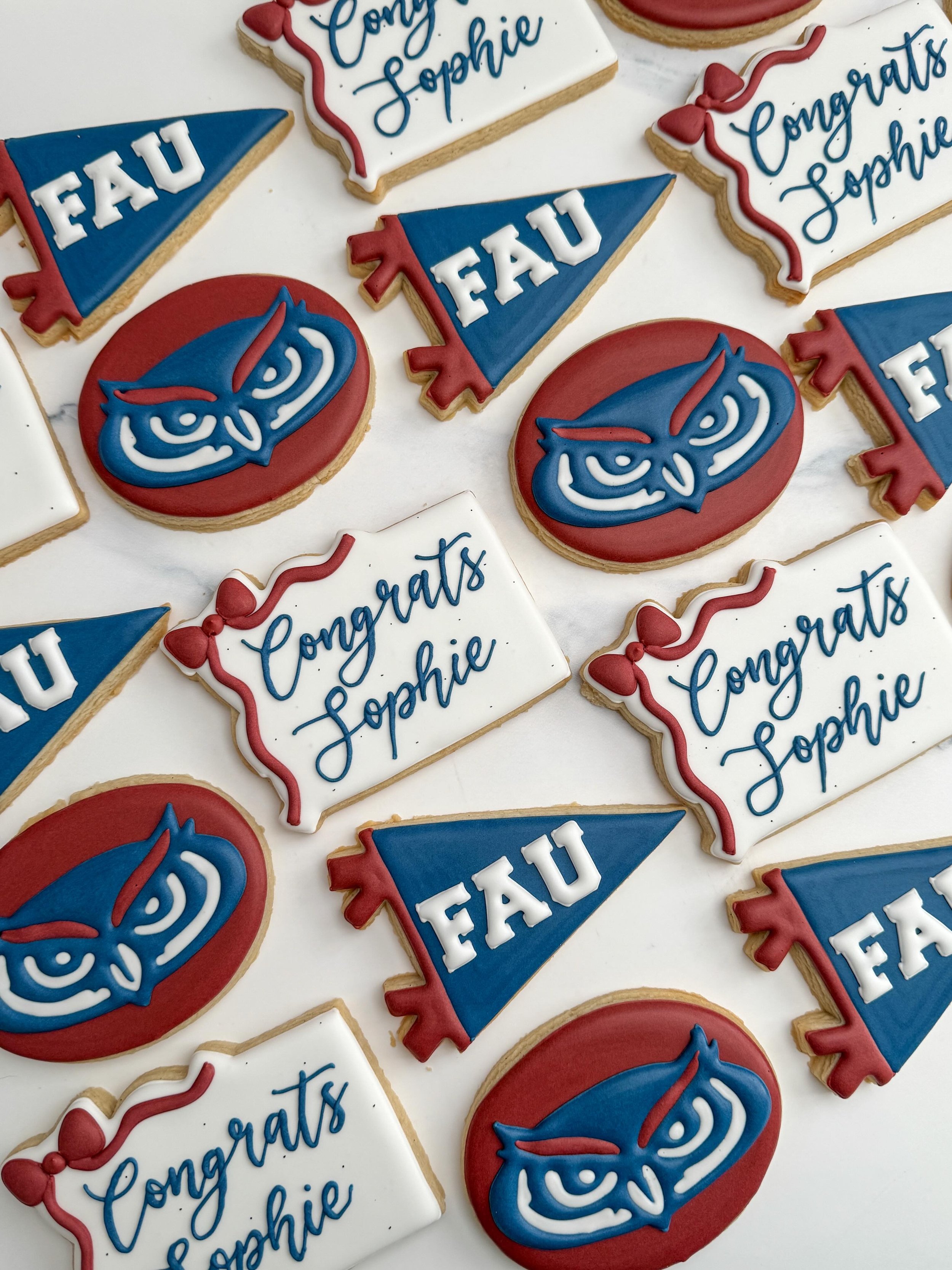 The future is looking owl-some 🦉❤️💙
Custom FAU cookies to celebrate Sophie and her big accomplishment!

#tatestreats #gradcookies #fau #orangecountycookies #orangecountymoms
