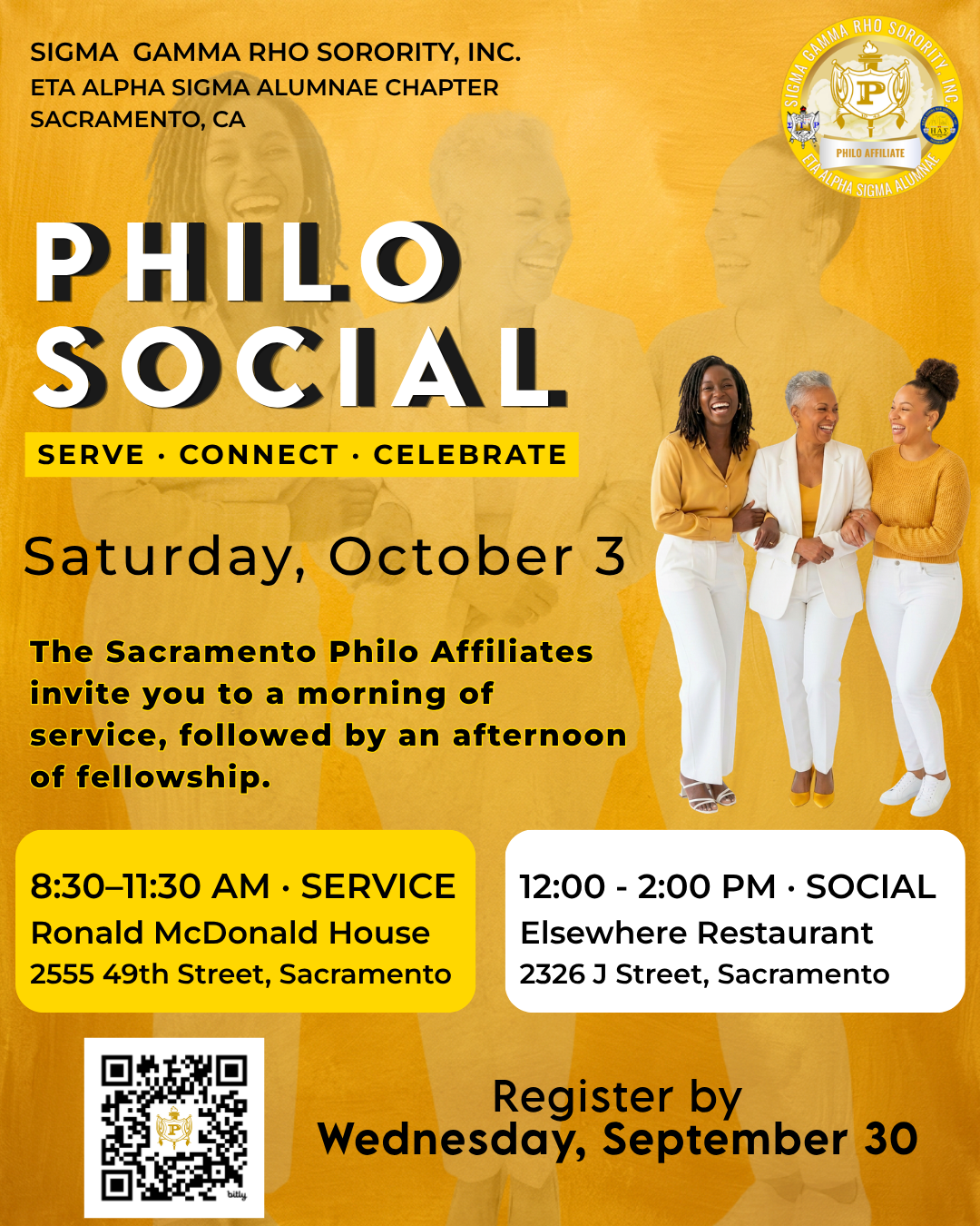Philo Social: Serve · Connect · Celebrate