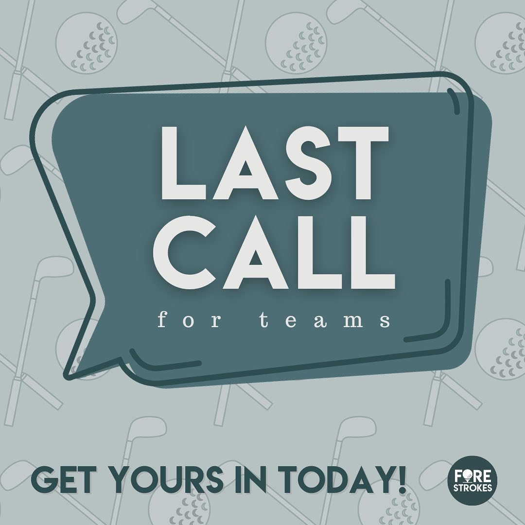 📢 LAST CALL 📢

We are less than a week away from tee off and need our final headcount for the course by tomorrow! If you haven&rsquo;t signed your team up, make sure you get it in today so we can have a player bag, dinner, and more ready for you on