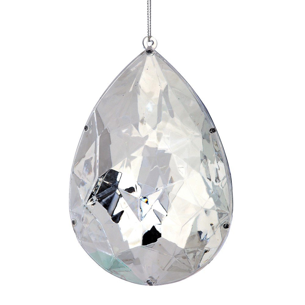 Acrylic Jewel Drop Ornament: Silver, 6"