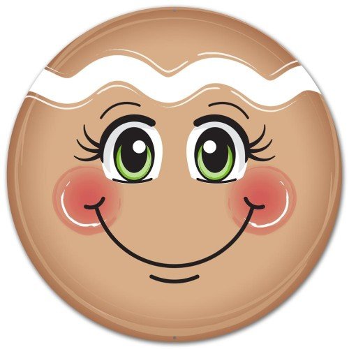 Metal Gingerbread Face, 12" dia