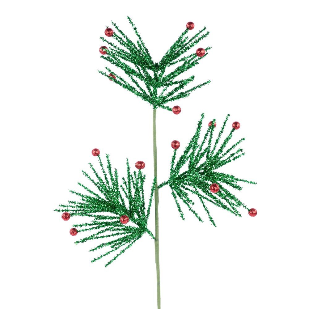 Glitter Berry Pine Spray, 25"