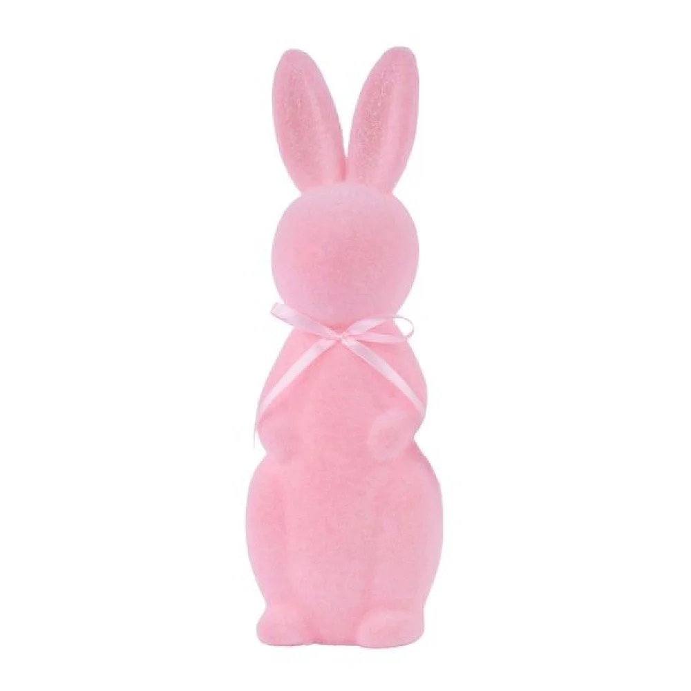 Standing Rabbit w/ Bow: Pink, 12.5"