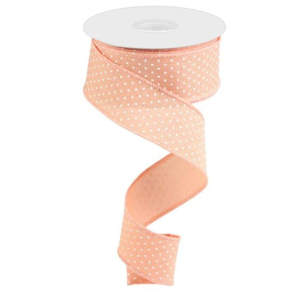 Raised Swiss Dots On Royal: Peach/White, 1.5"