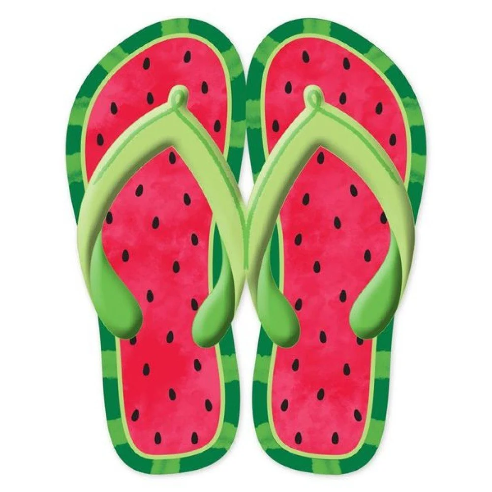 Watermelon Flip Flops Metal Sign, 12.75"