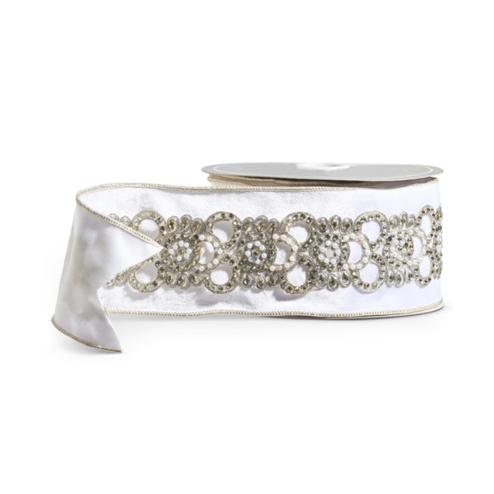 RAZ Ivory Velvet w/ Pearl Embellishments, 4"
