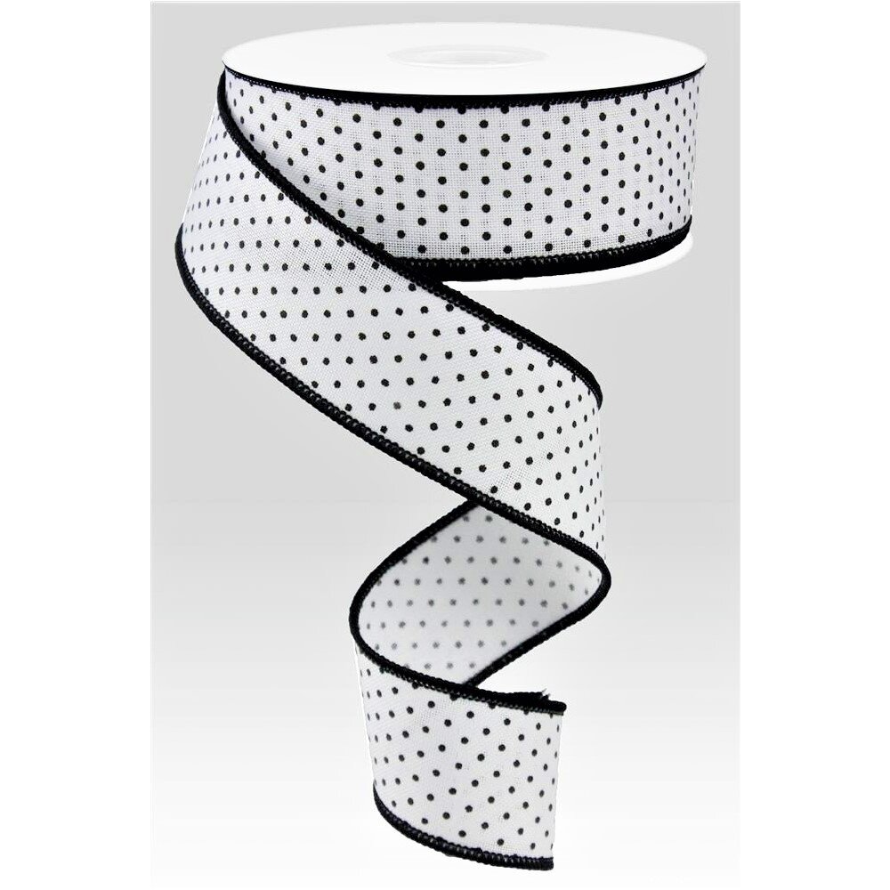 Swiss Dots:: White/Black, 1.5"