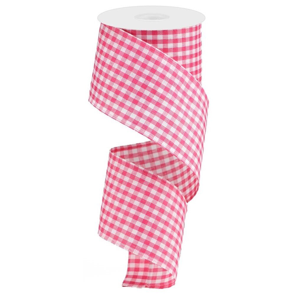Gingham: Pink/White, 2.5"