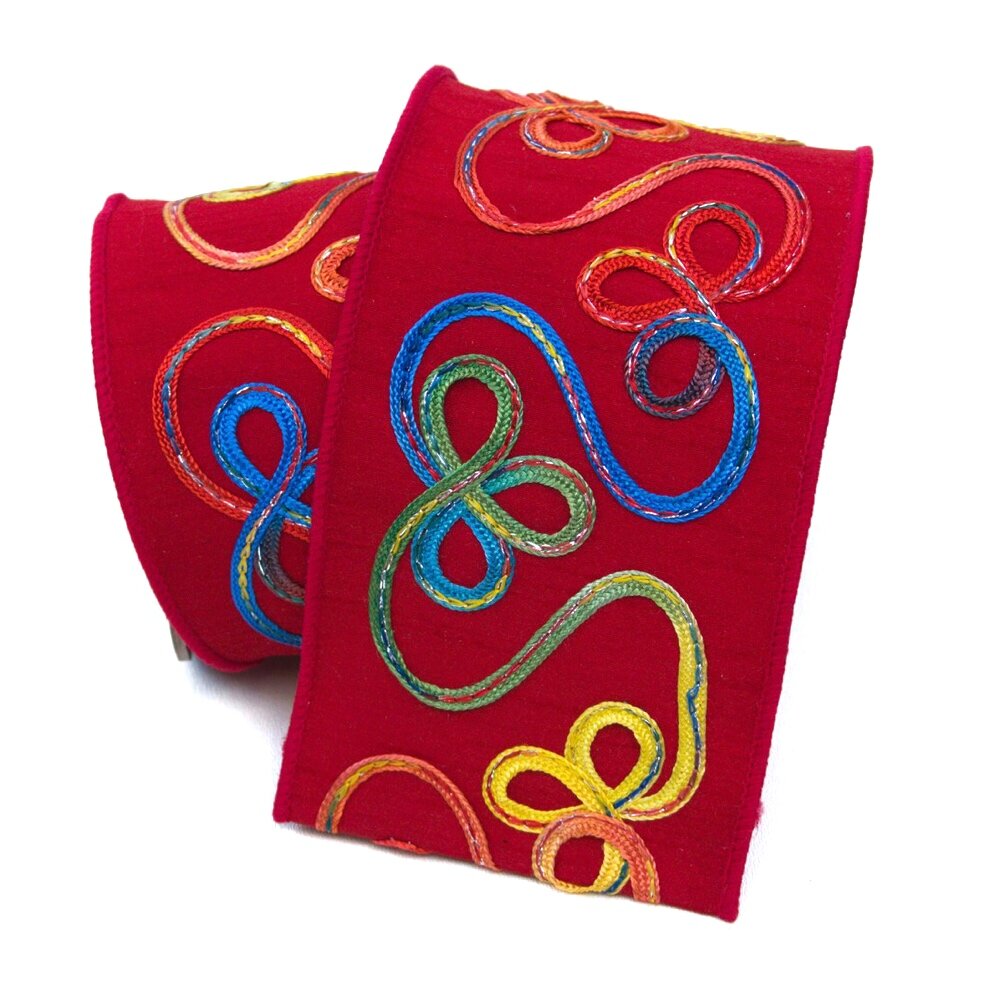 Whimsy Ribbons Red, 4"